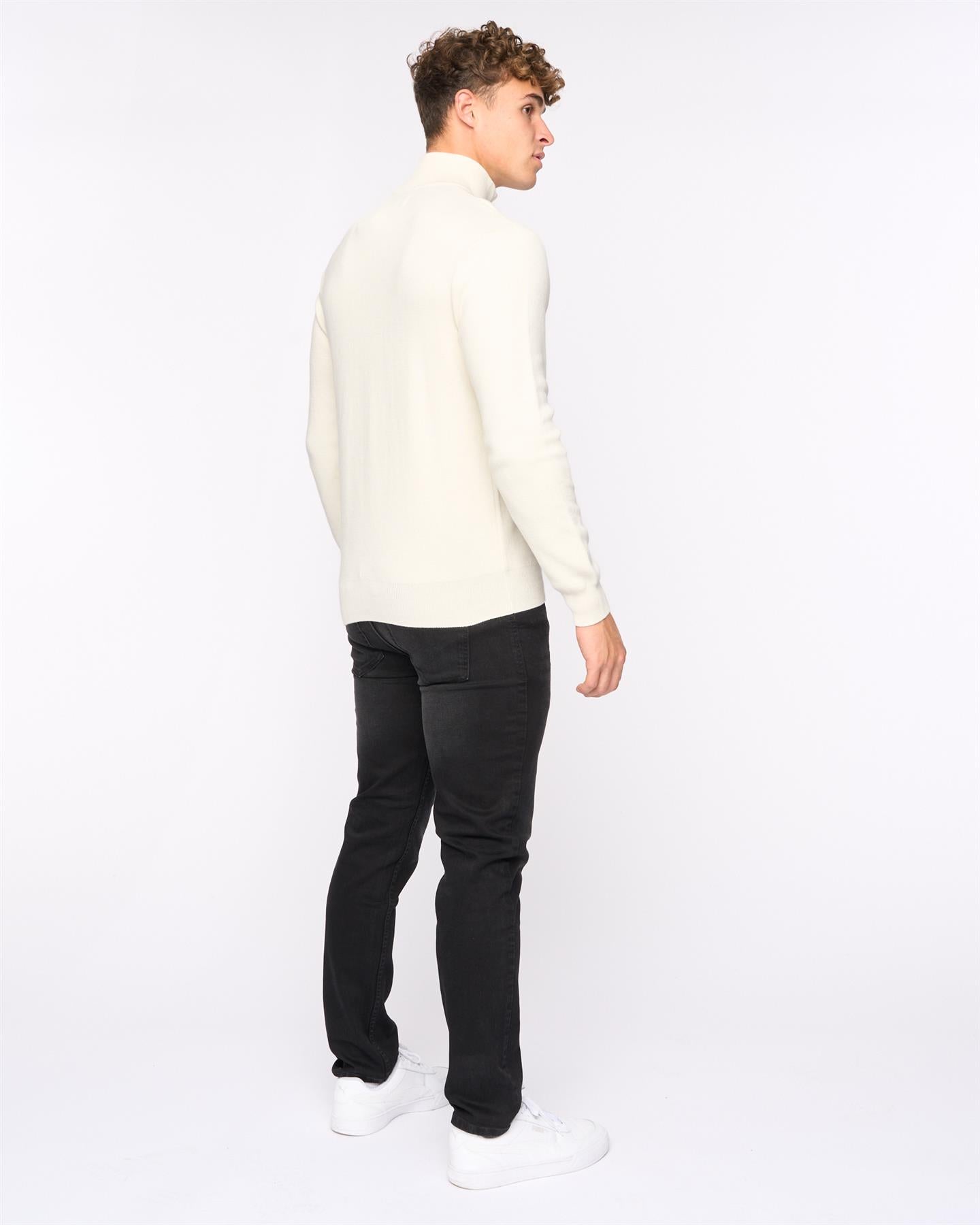 Mens Kempsford Funnel Neck Knit Off White