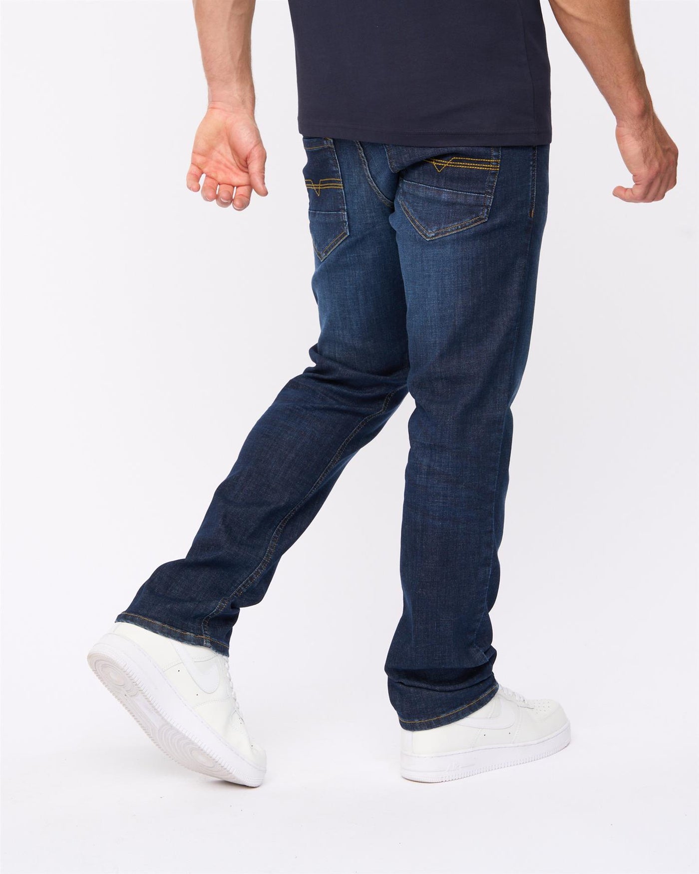 Mens Chas Straight Fit Jeans Dark Wash