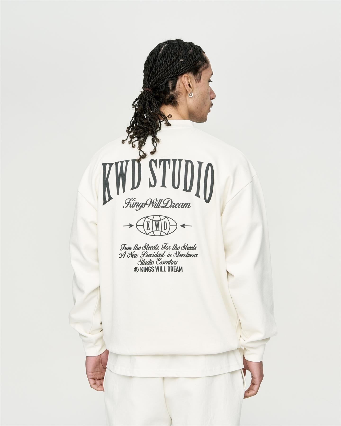 Mens Studio Studios Crew Sweat Off White