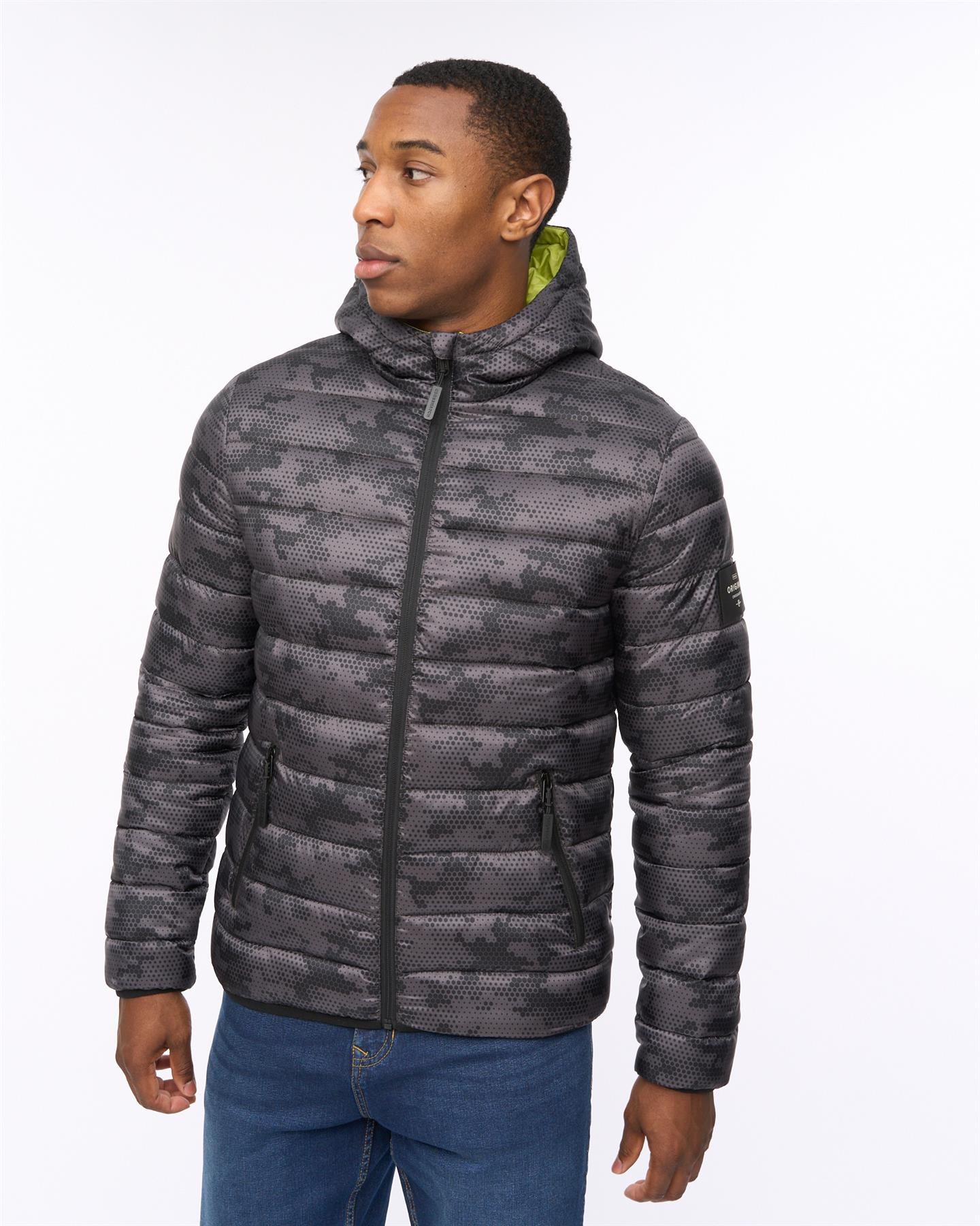 Mens Gattering Jacket Charcoal Camo