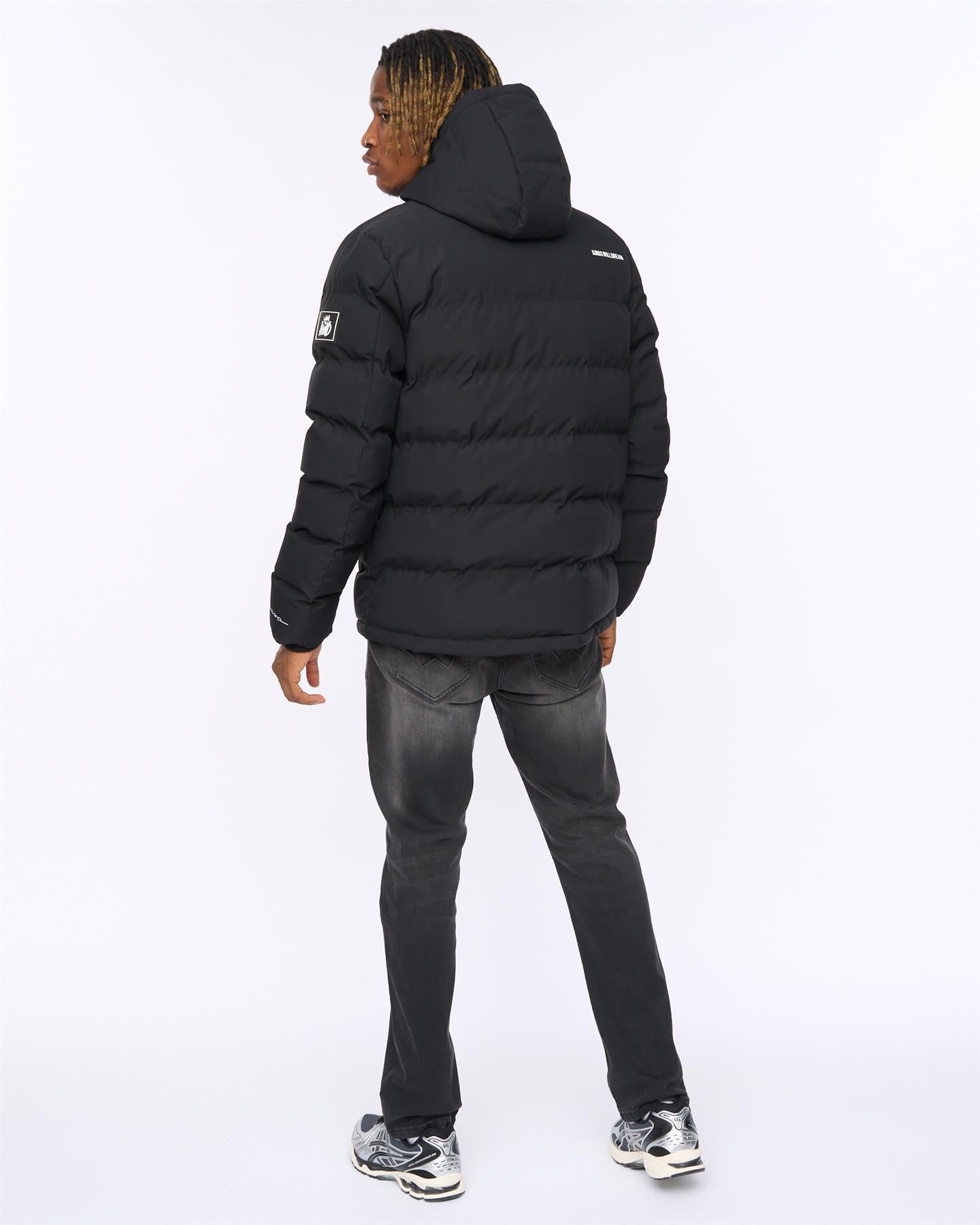 Mens Fractioned Puffer Jacket Black
