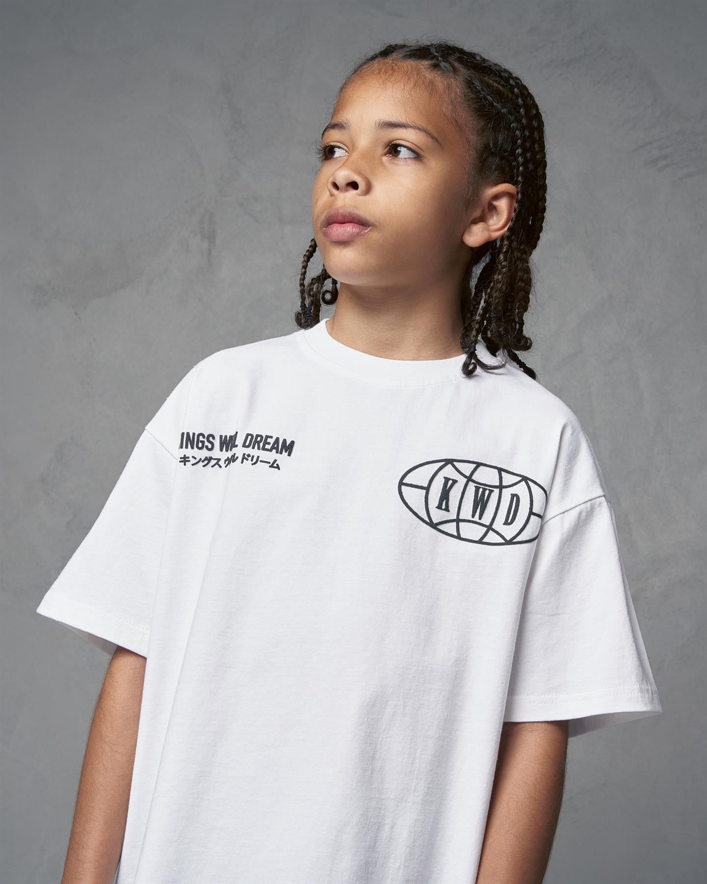 Kids Boys Studio Duo Line T-Shirt Optic White