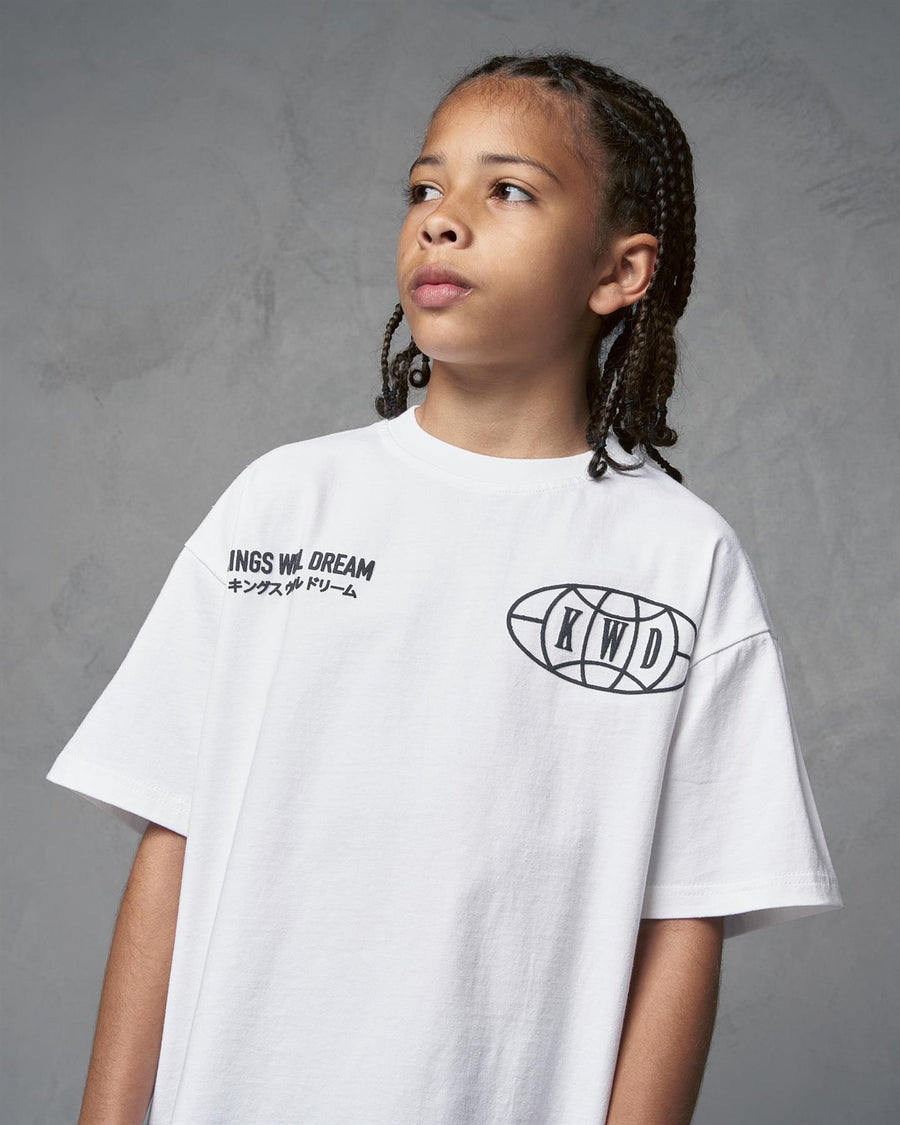 Kids Boys Studio Duo Line T-Shirt Optic White