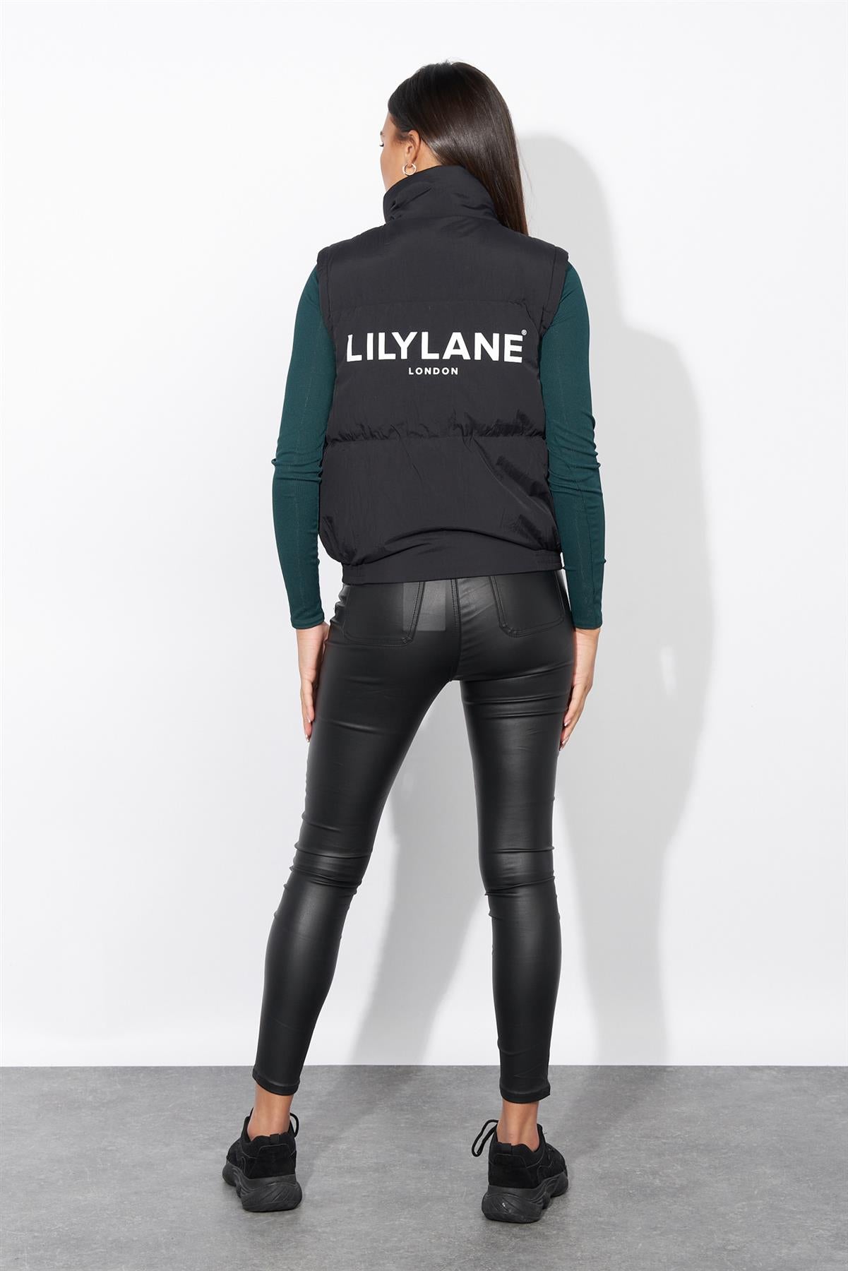 Ladies Lily Lane Jimena Crop Gilet Black