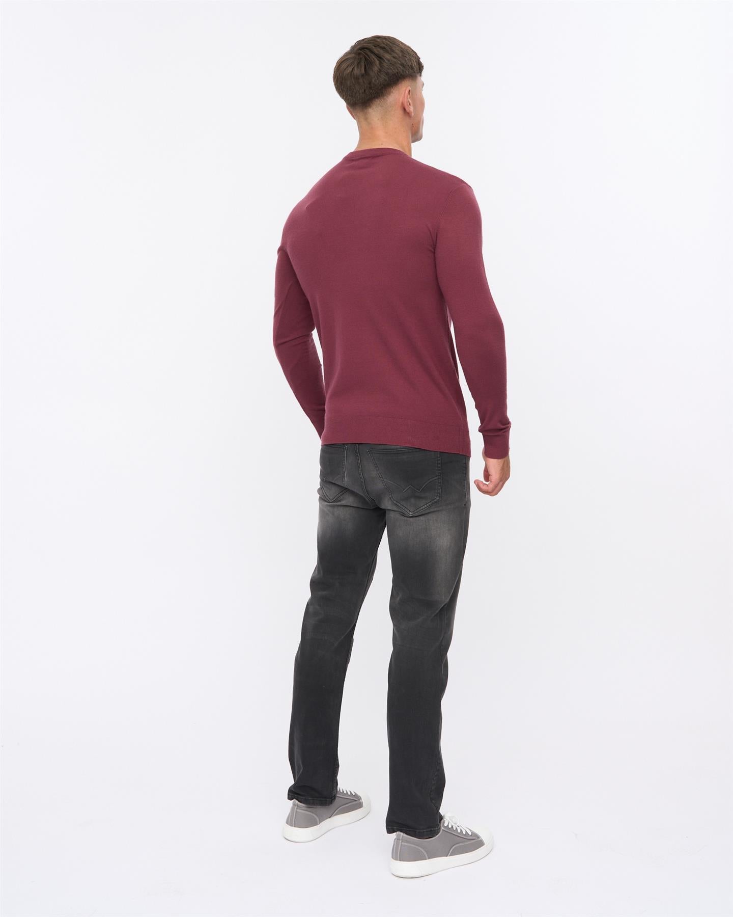 Mens Consenza Crew Knit Raisin