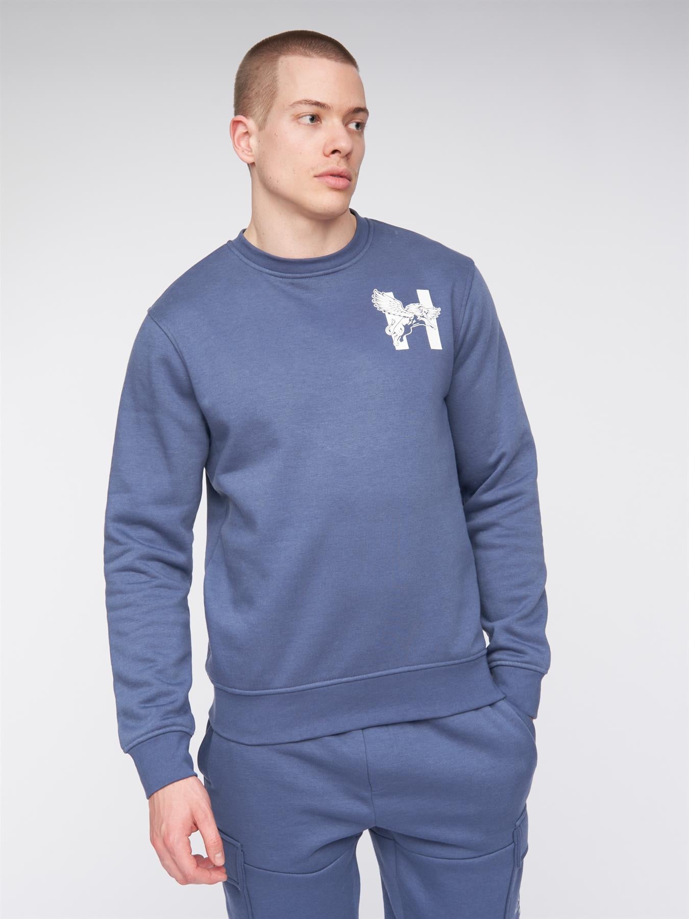 Mens Moorehen Crew Sweat Deep Blue