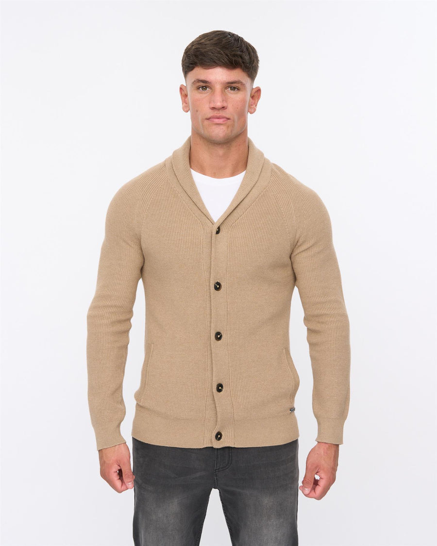 Mens Venosa Shawl Cardigan Stone