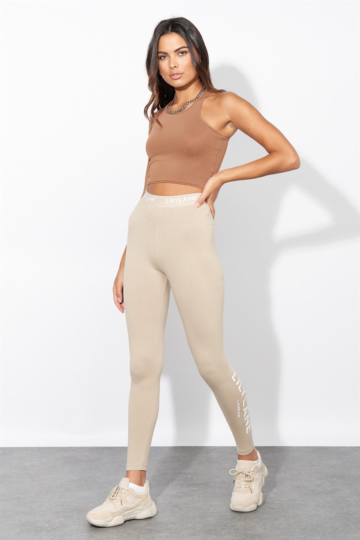 Ladies Lily Lane Matalina Leggings Stone