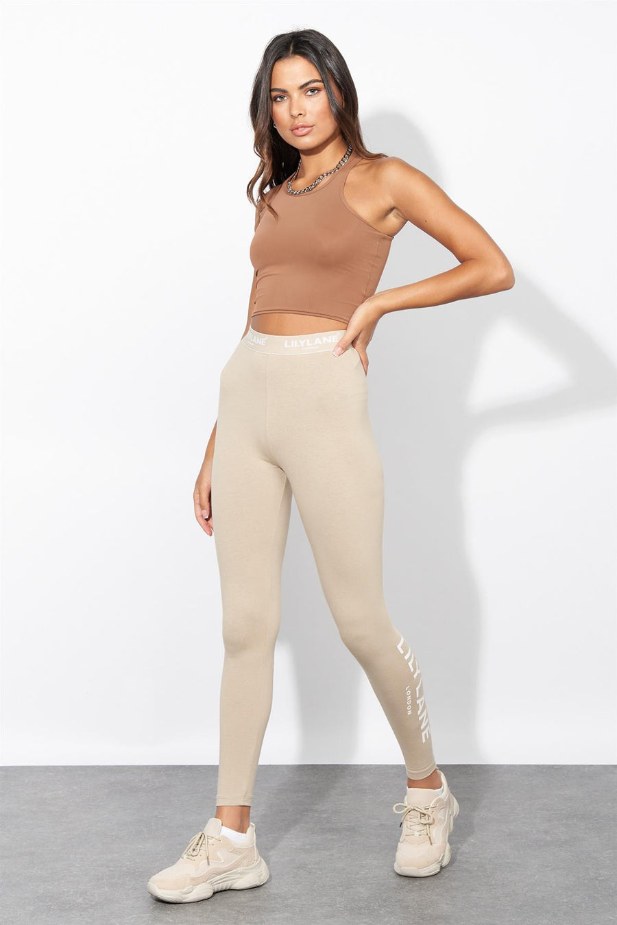 Ladies Lily Lane Matalina Leggings Stone