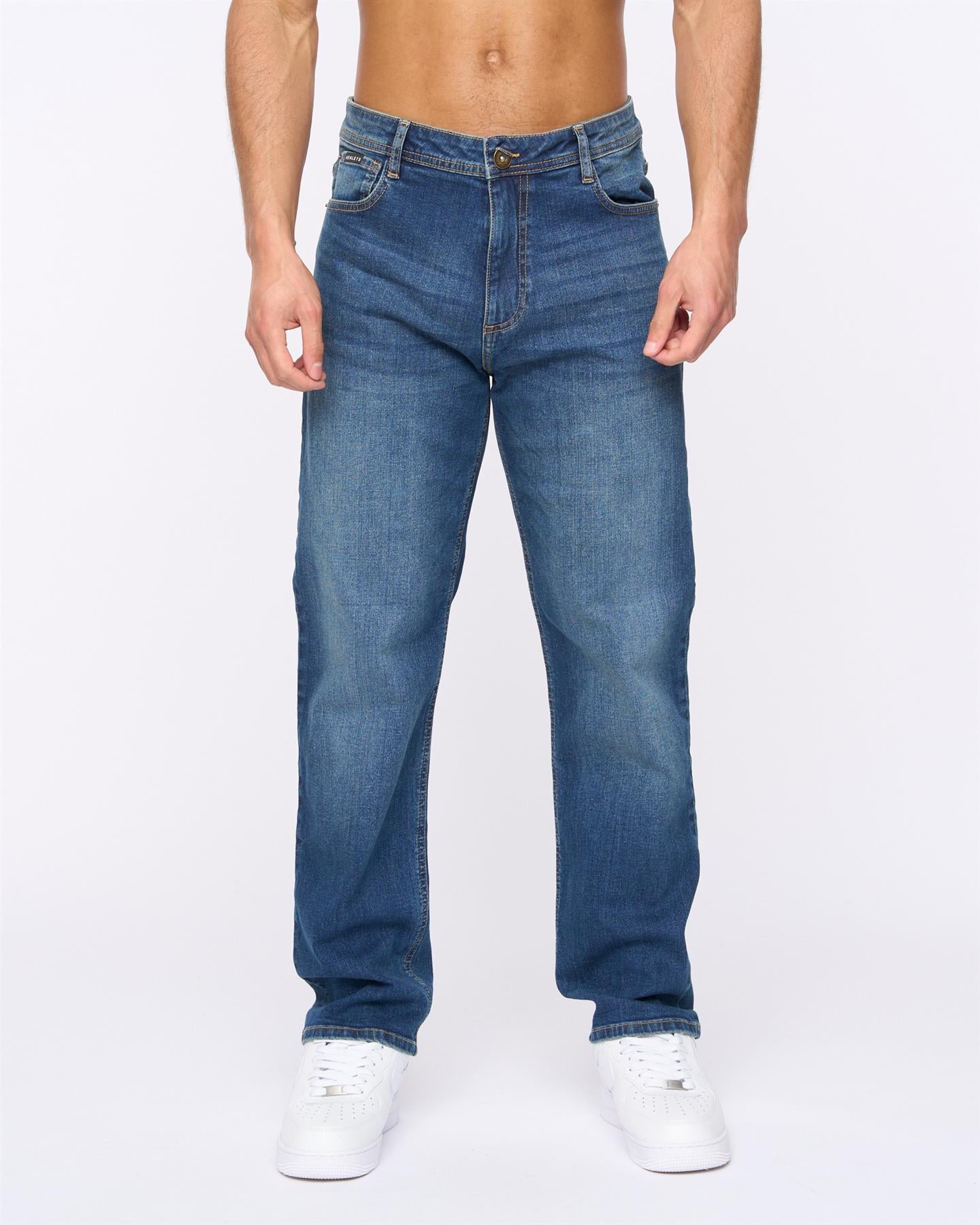 Mens Breeze Straight Fit Jeans Stone Wash