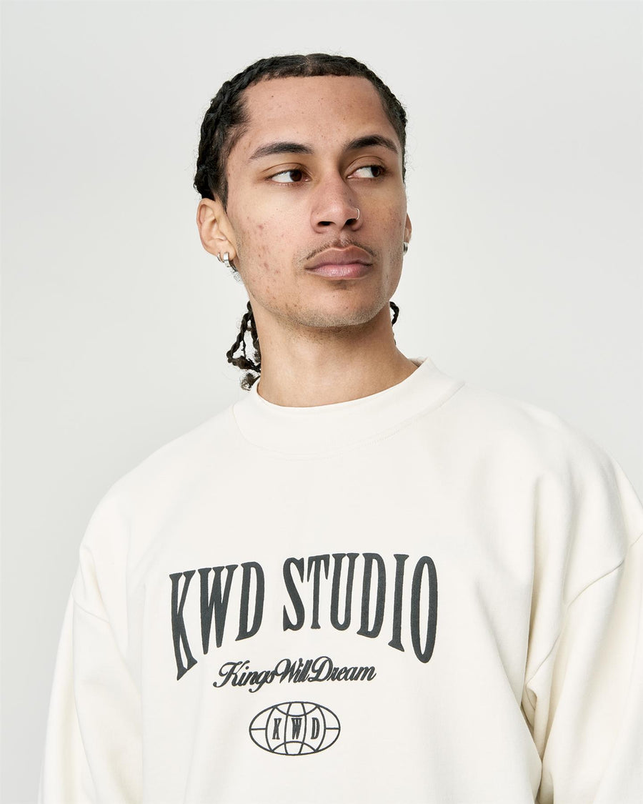 Mens Studio Studios Crew Sweat Off White