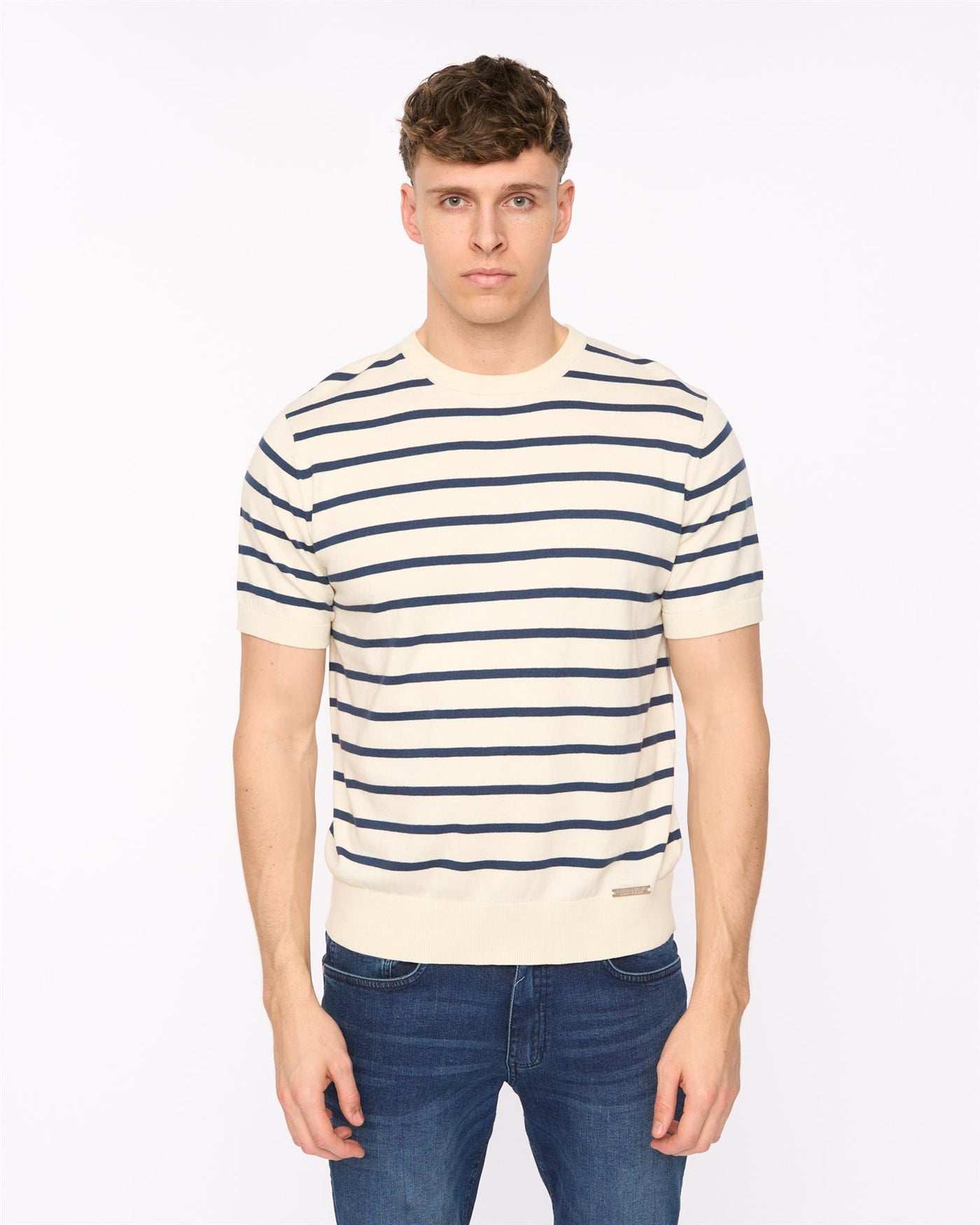 Mens Norwell Knit T-Shirt Light Stone