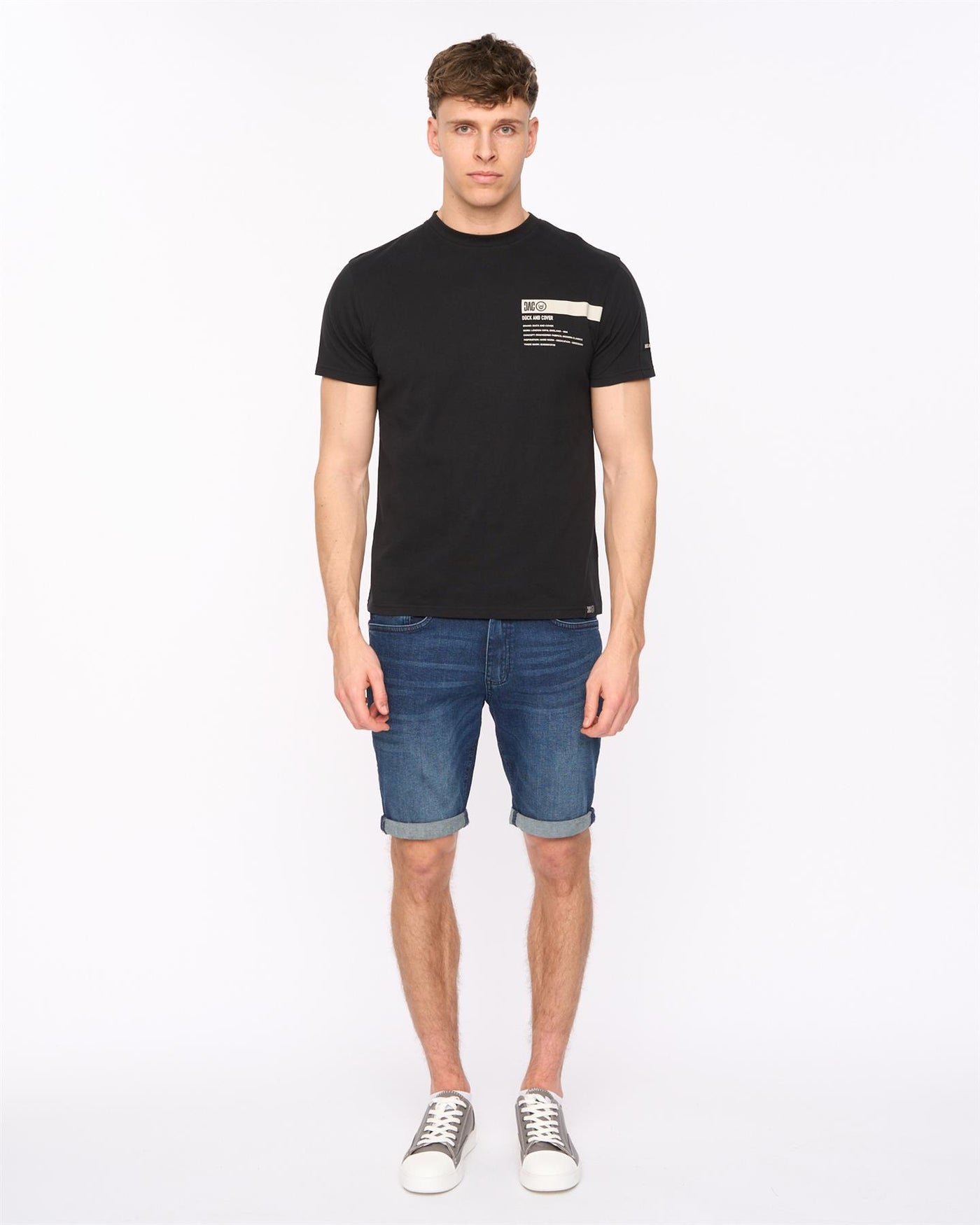 Duck and Cover Mens Zeki Shorts Dark Wash