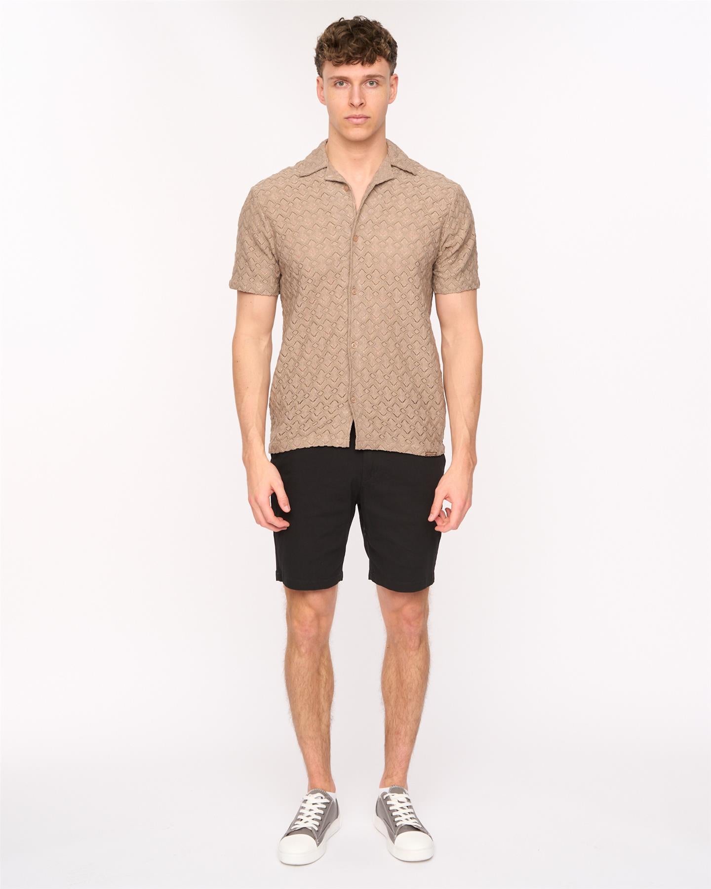 Mens Foxborough Knit Shirt Taupe