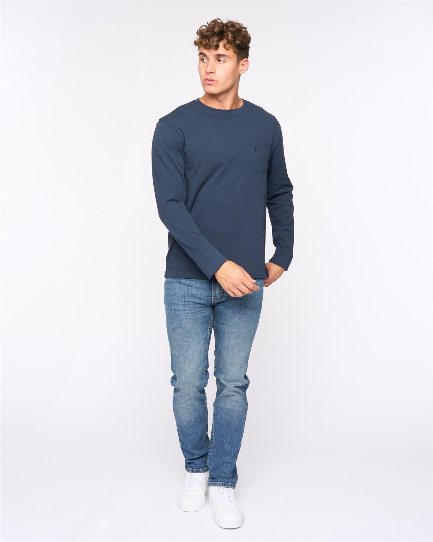 Mens Apsley Long Sleeve T-Shirt Navy