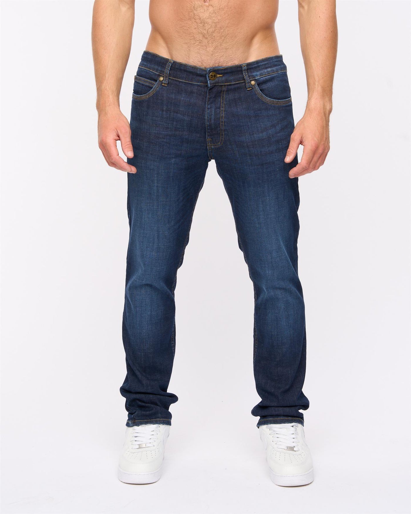 Mens Chas Straight Fit Jeans Dark Wash