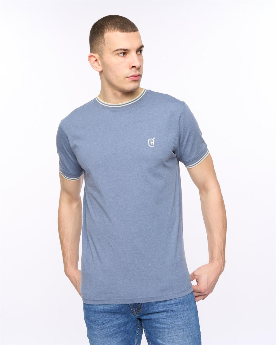 Mens Deuxtip T-Shirt China Blue Marl