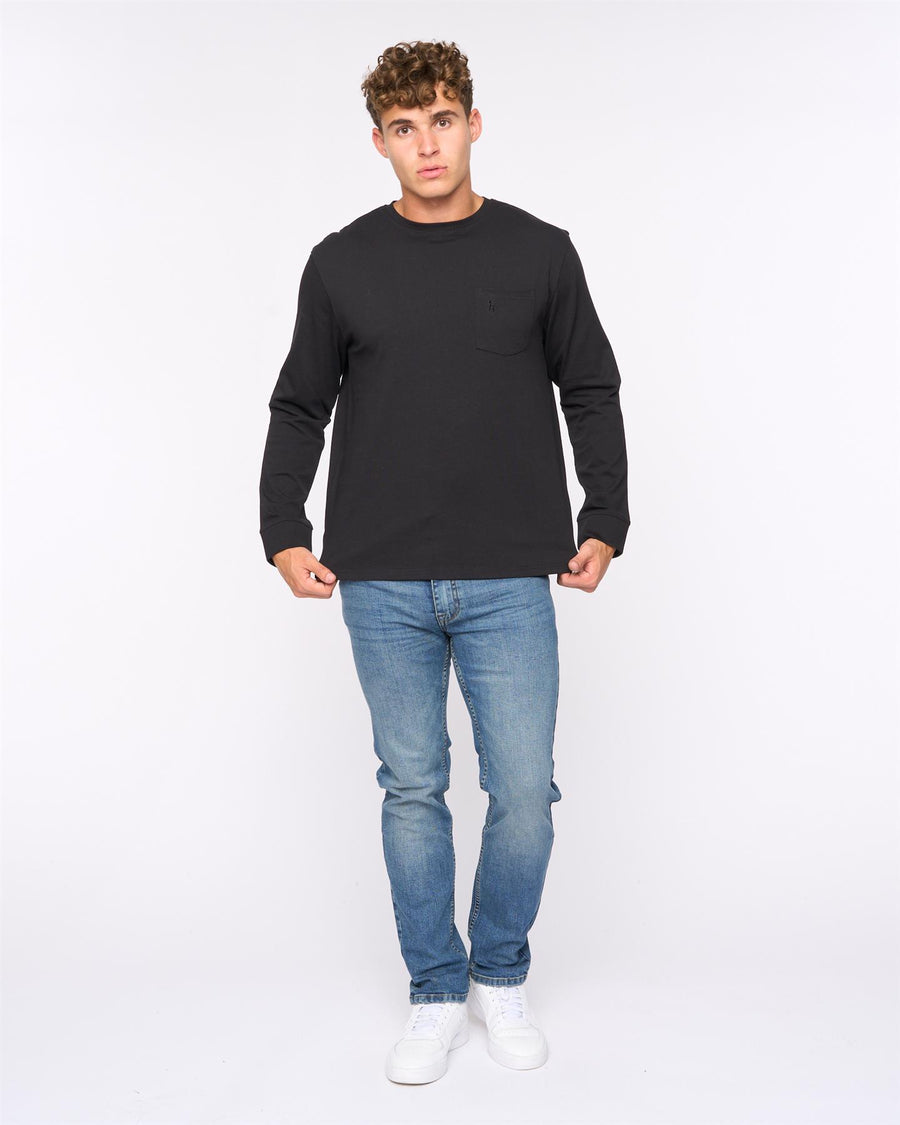Mens Apsley Long Sleeve T-Shirt Black
