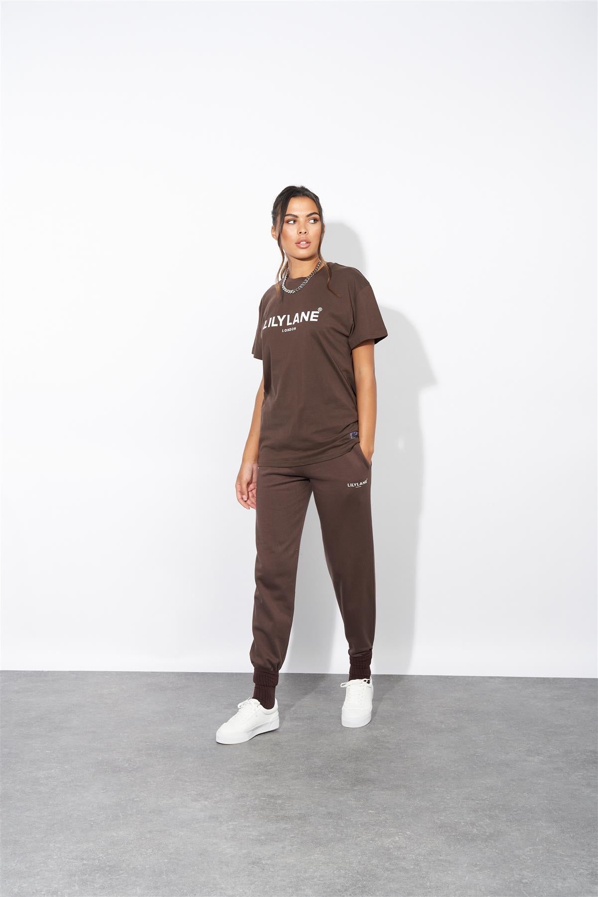 Ladies Lily Lane Eliana T-Shirt Brown