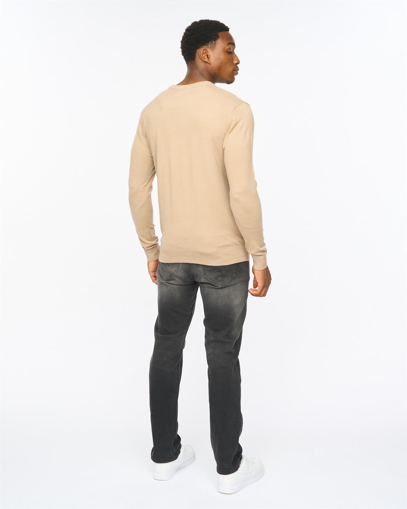 Mens Consenza Crew Knit Stone