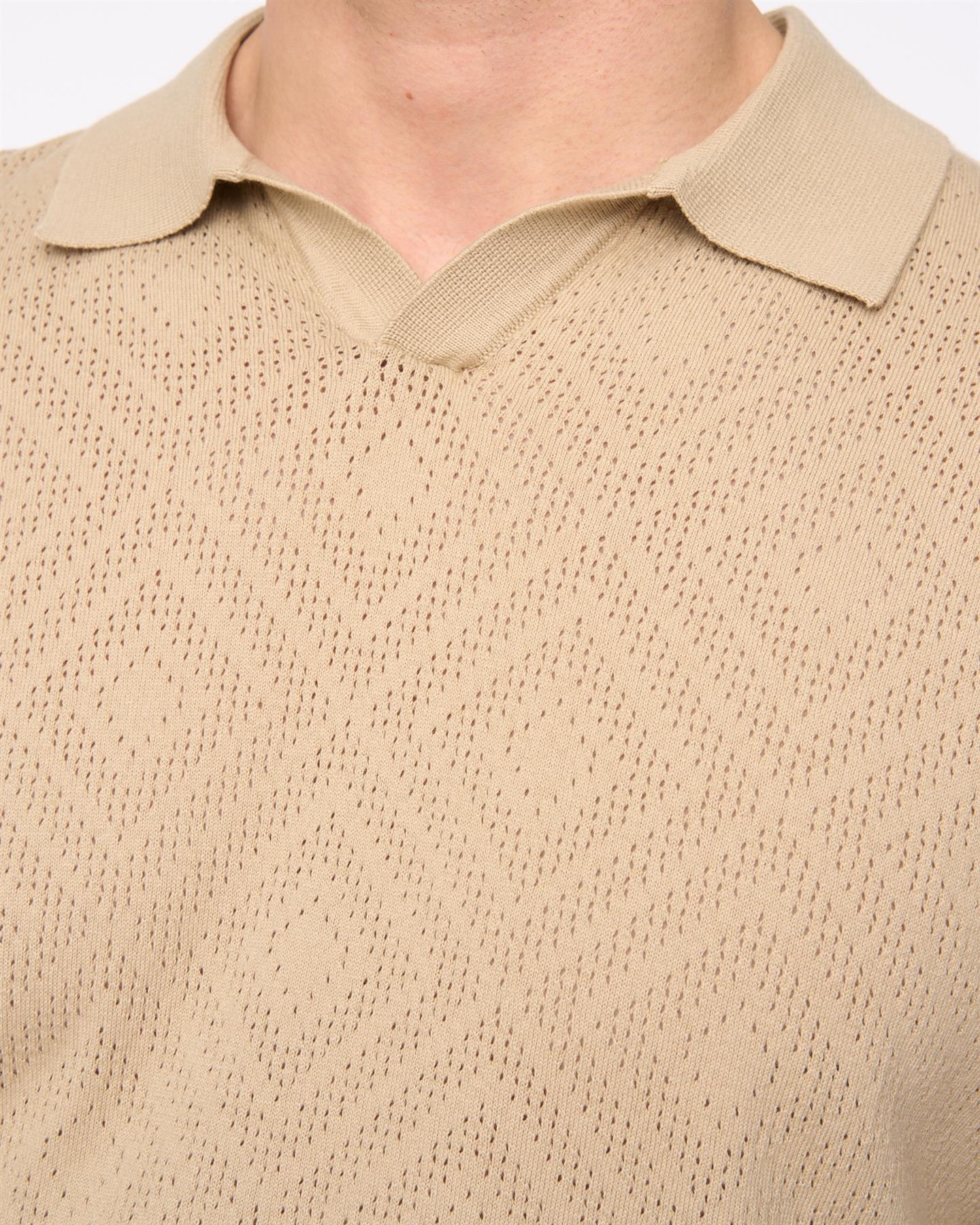 Mens Dedham Knit Polo Stone