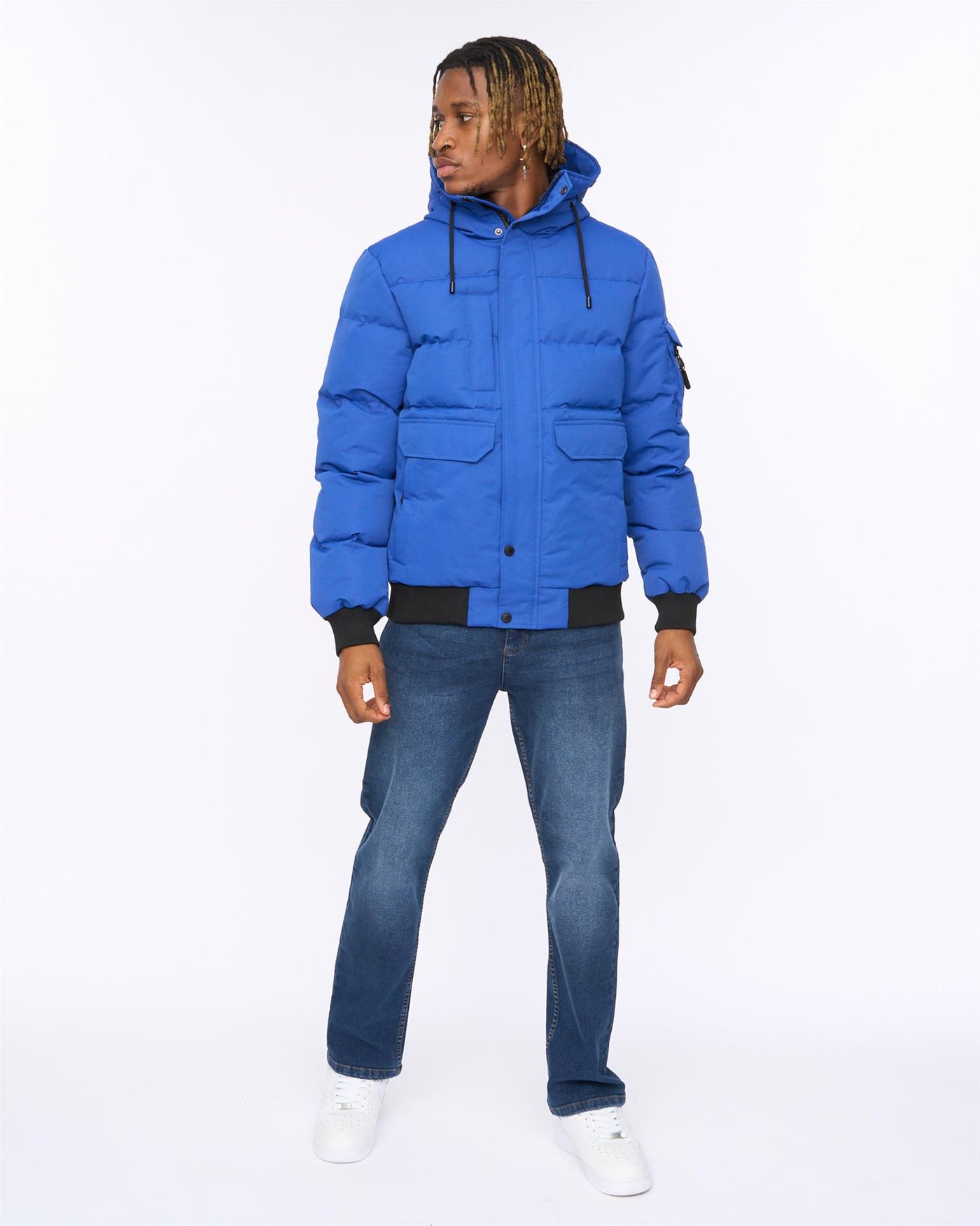 Mens Wakaday Bomber Jacket Blue