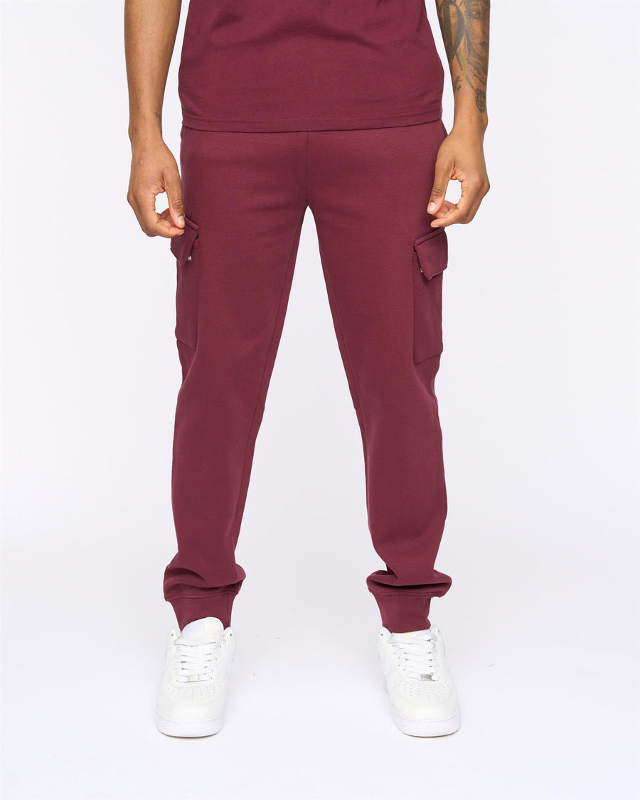 Mens Crosby Cargo Joggers Burgundy