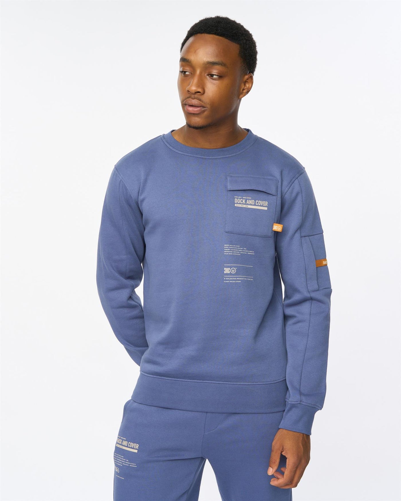 Mens Applewood Crew Sweat Denim Blue