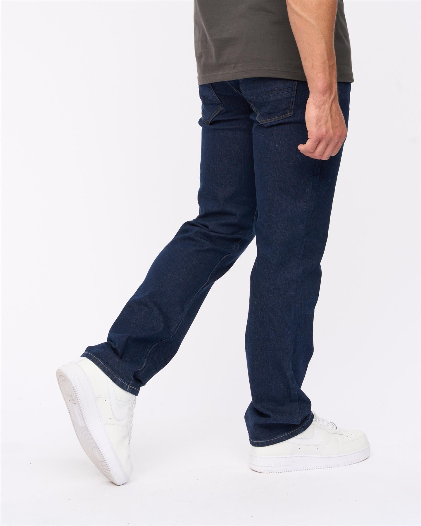 Crosshatch Mens Cadman Straight Jeans Raw Wash