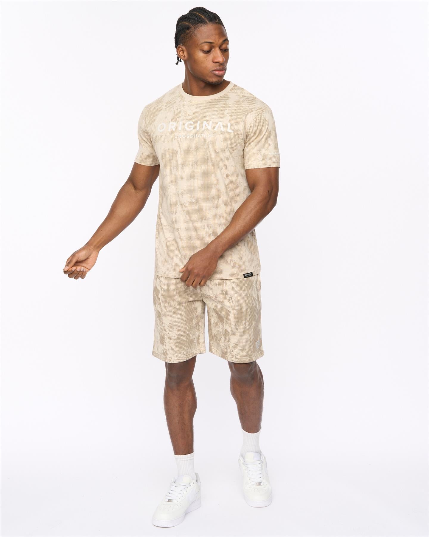 Mens Bardon Camo T-Shirt Light Stone