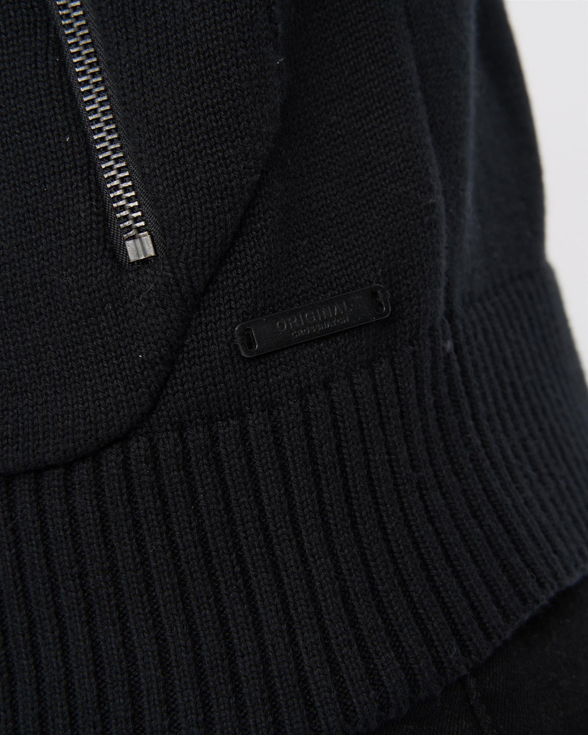 Mens Birchin Zip Thru Knit Black