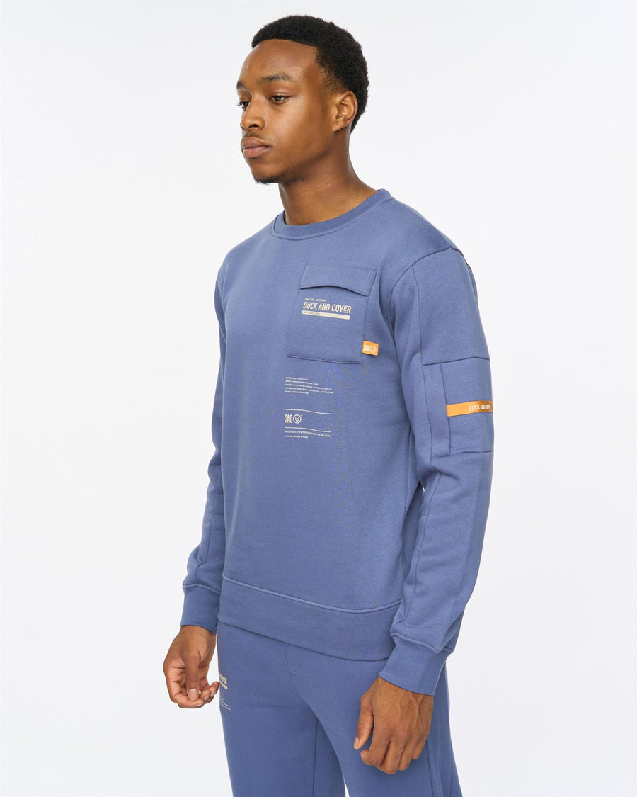 Mens Applewood Crew Sweat Denim Blue