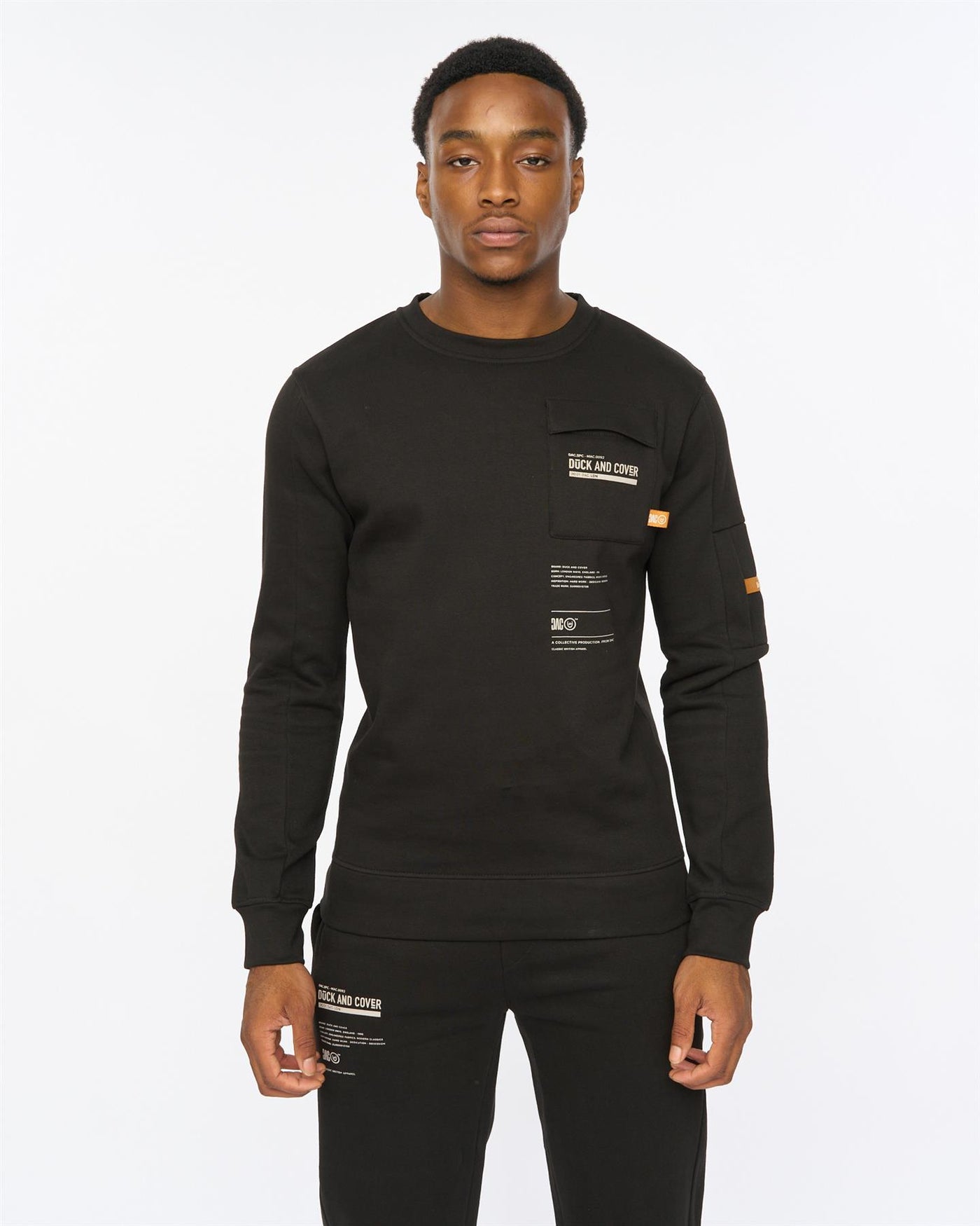 Mens Applewood Crew & Joggers Set Black