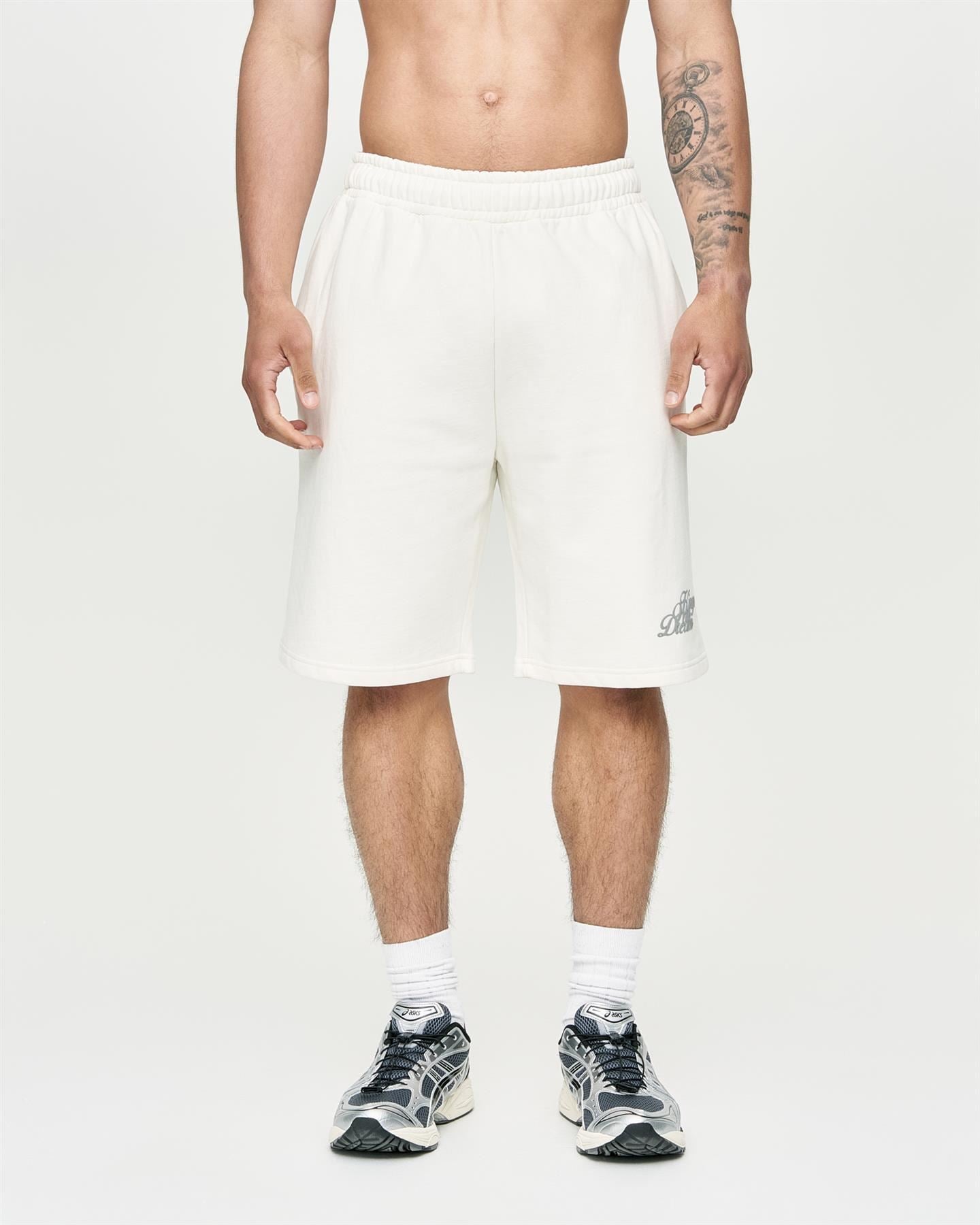 Mens Studio Scripted Jog Shorts Off White
