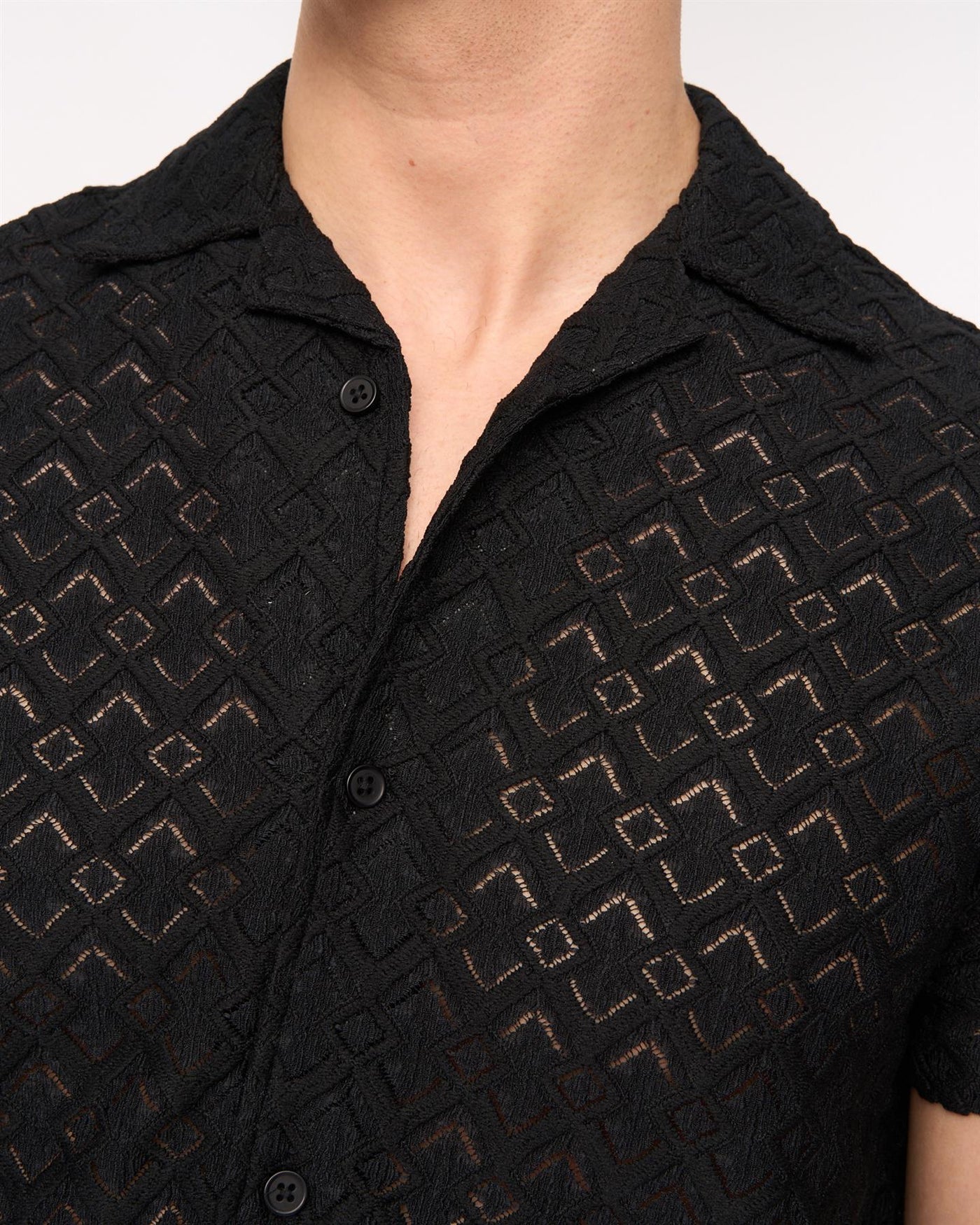 Mens Foxborough Knit Shirt Black