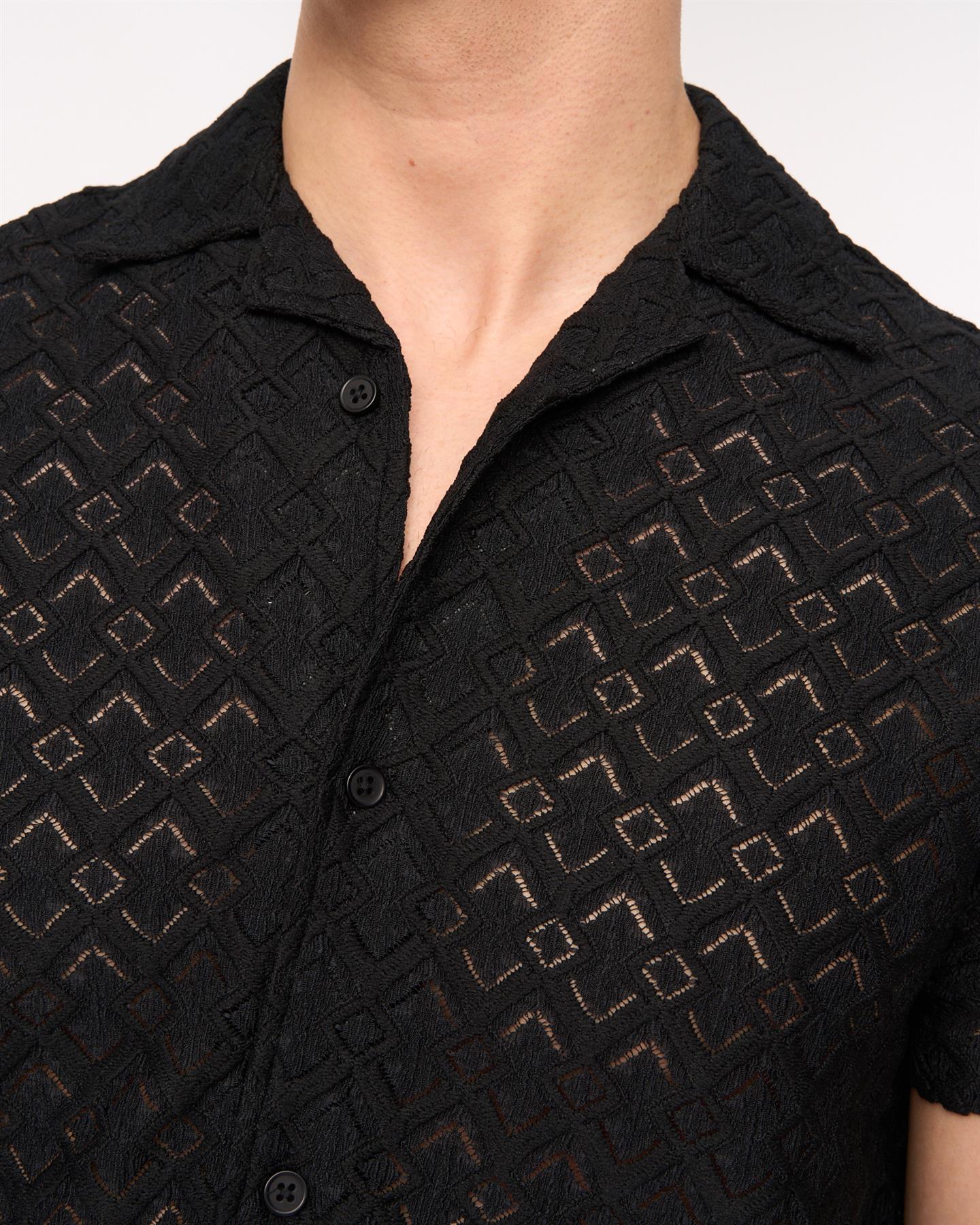 Mens Foxborough Knit Shirt Black
