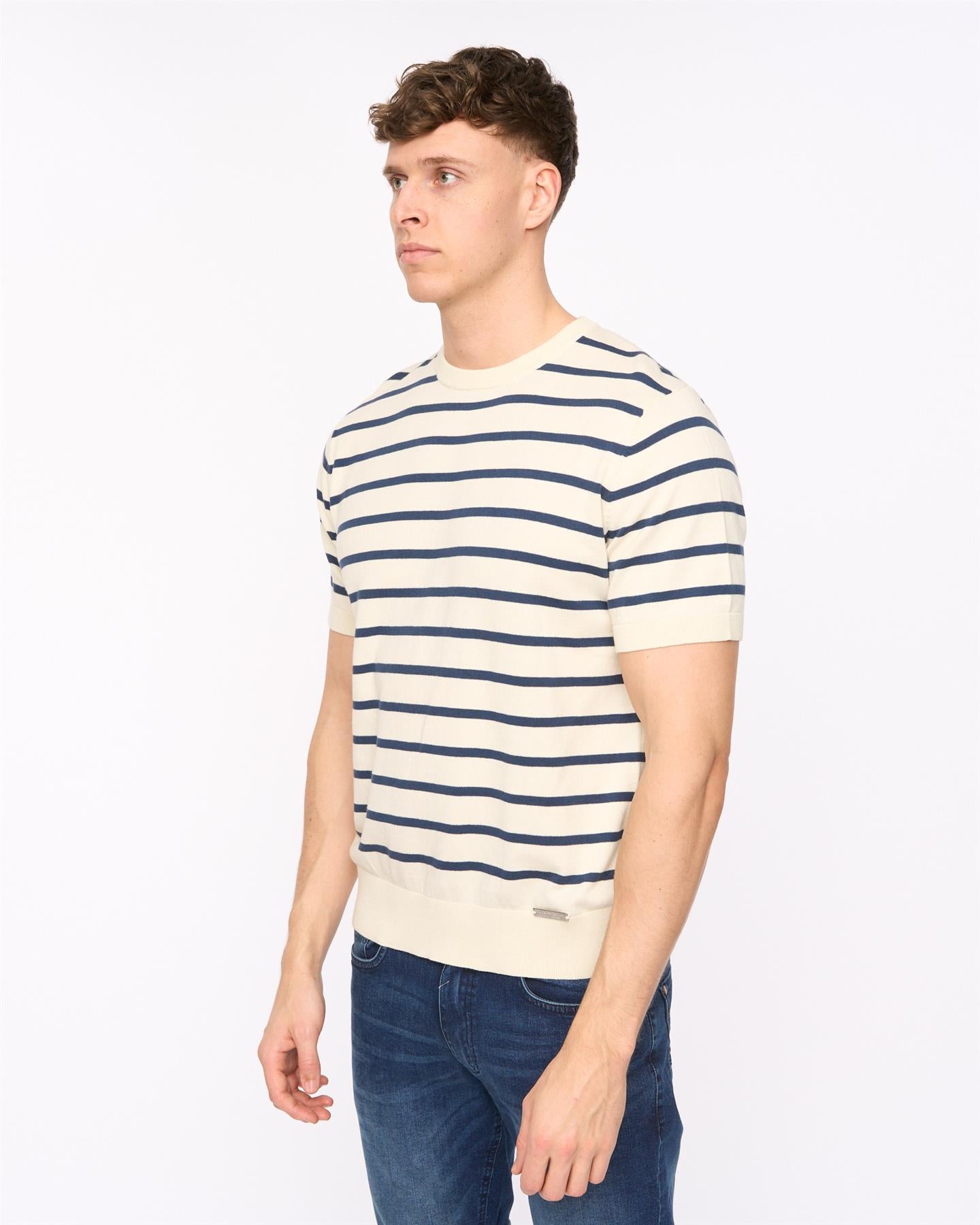 Mens Norwell Knit T-Shirt Light Stone