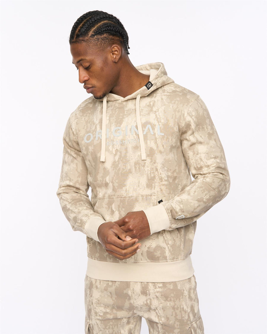 Mens Bardon Camo Hoodie Light Stone