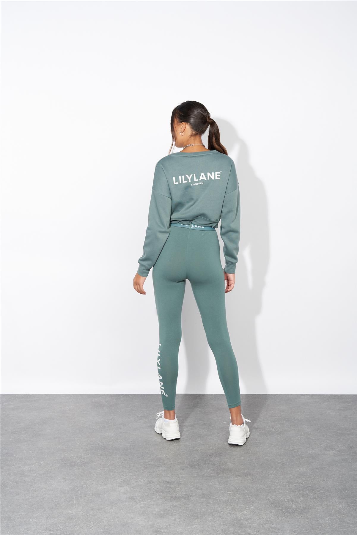 Ladies Lily Lane Josephina Crop Sweat Sage