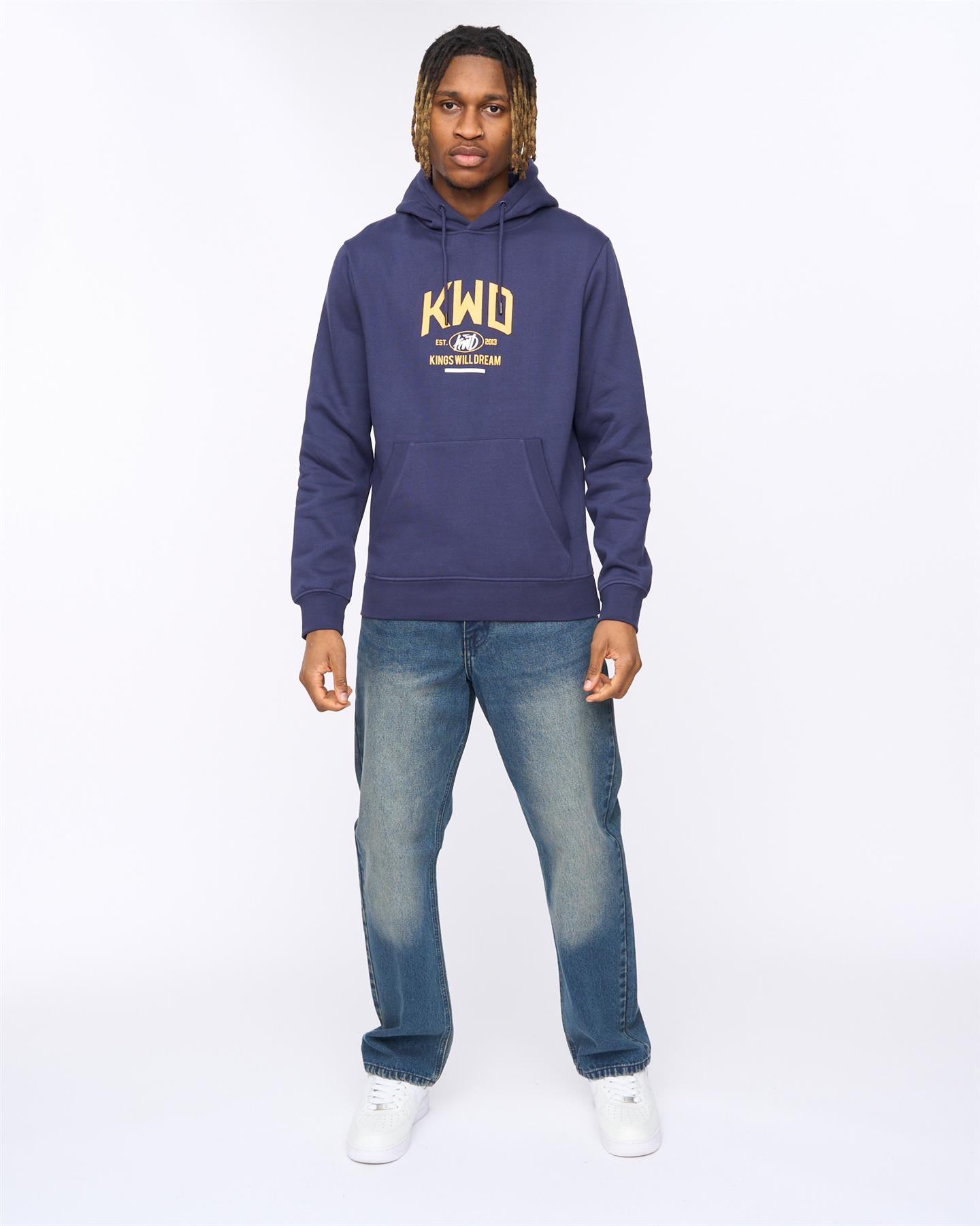 Mens Tattooed Hoodie Navy