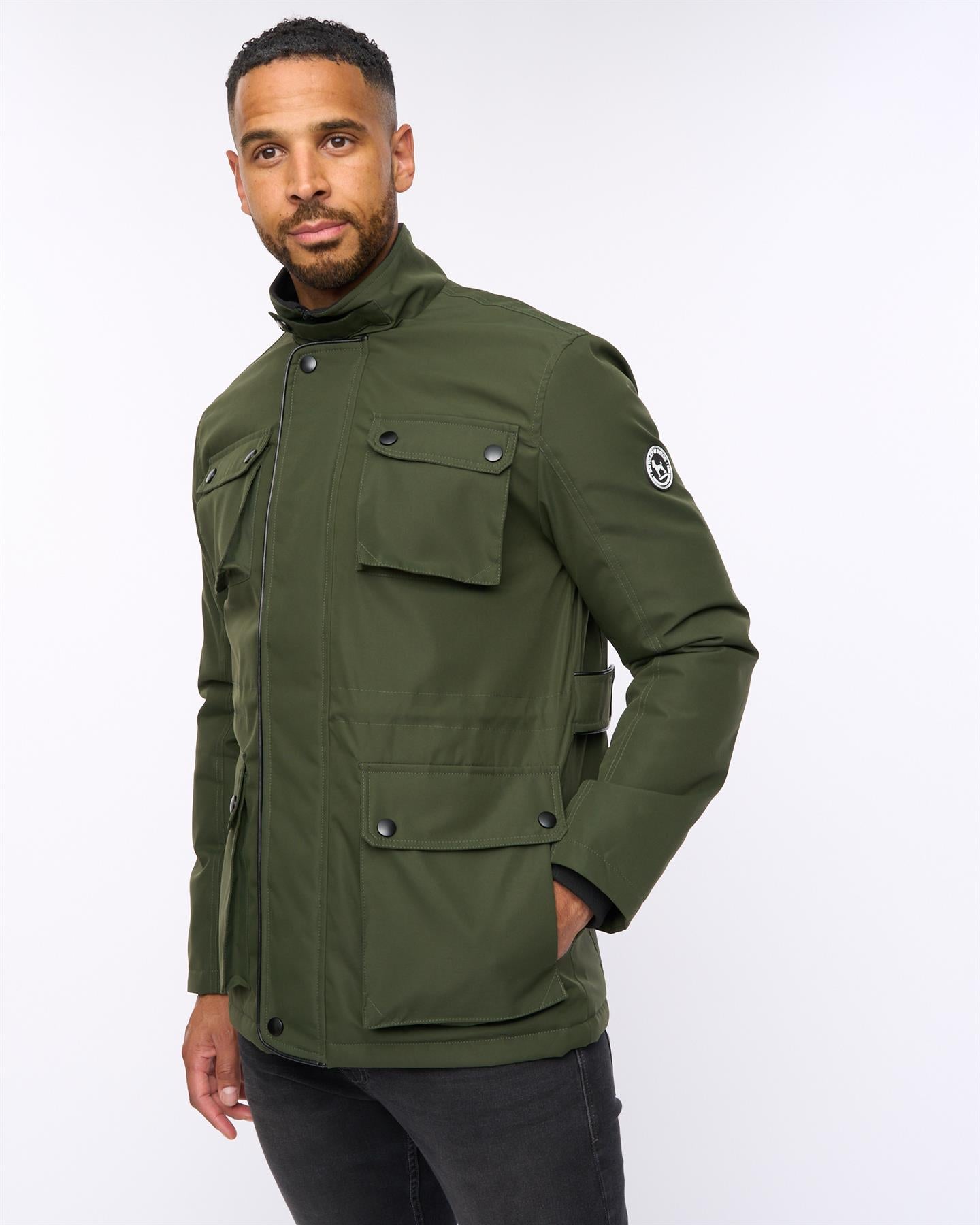 Mens  Andarsen Funnel Neck Jacket Olive