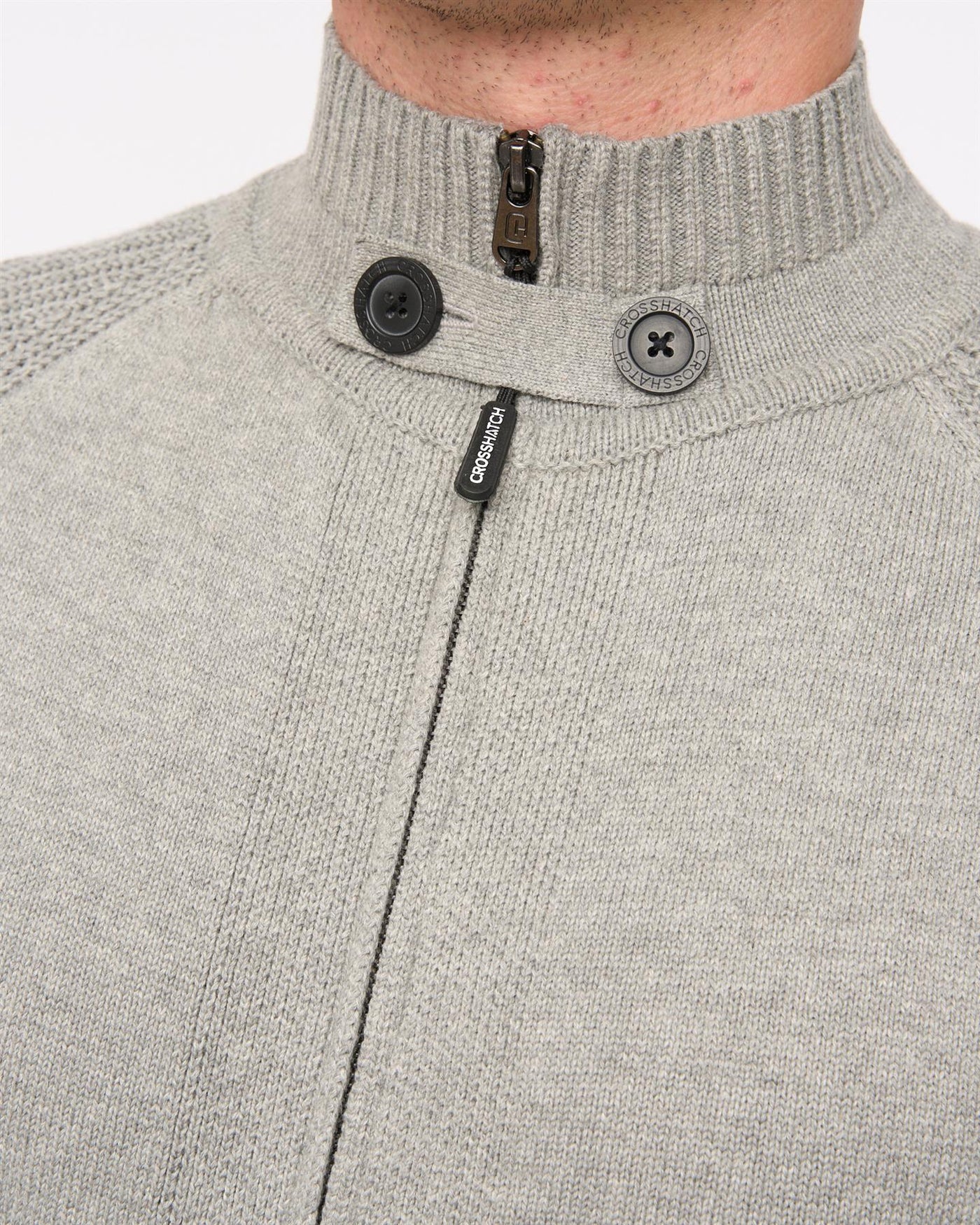 Mens Birchin Zip Thru Knit Grey