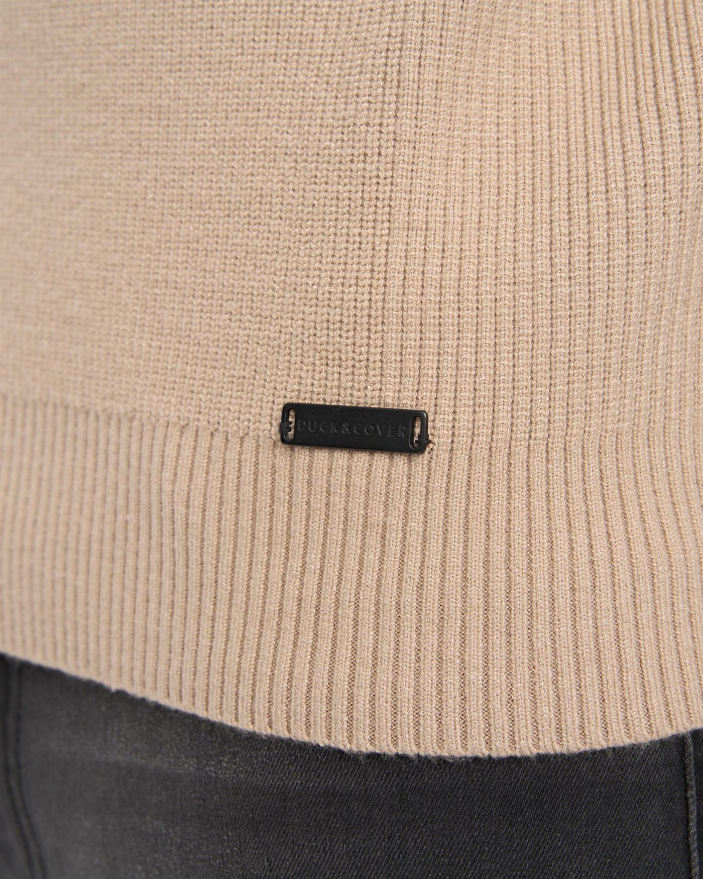 Mens Potenza 1/4 Zip Knit Stone