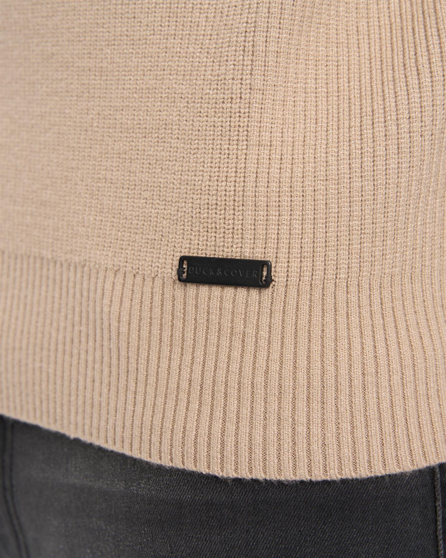 Mens Potenza 1/4 Zip Knit Stone