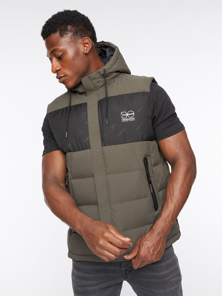 Mens Kremlins Embossed Gilet Olive
