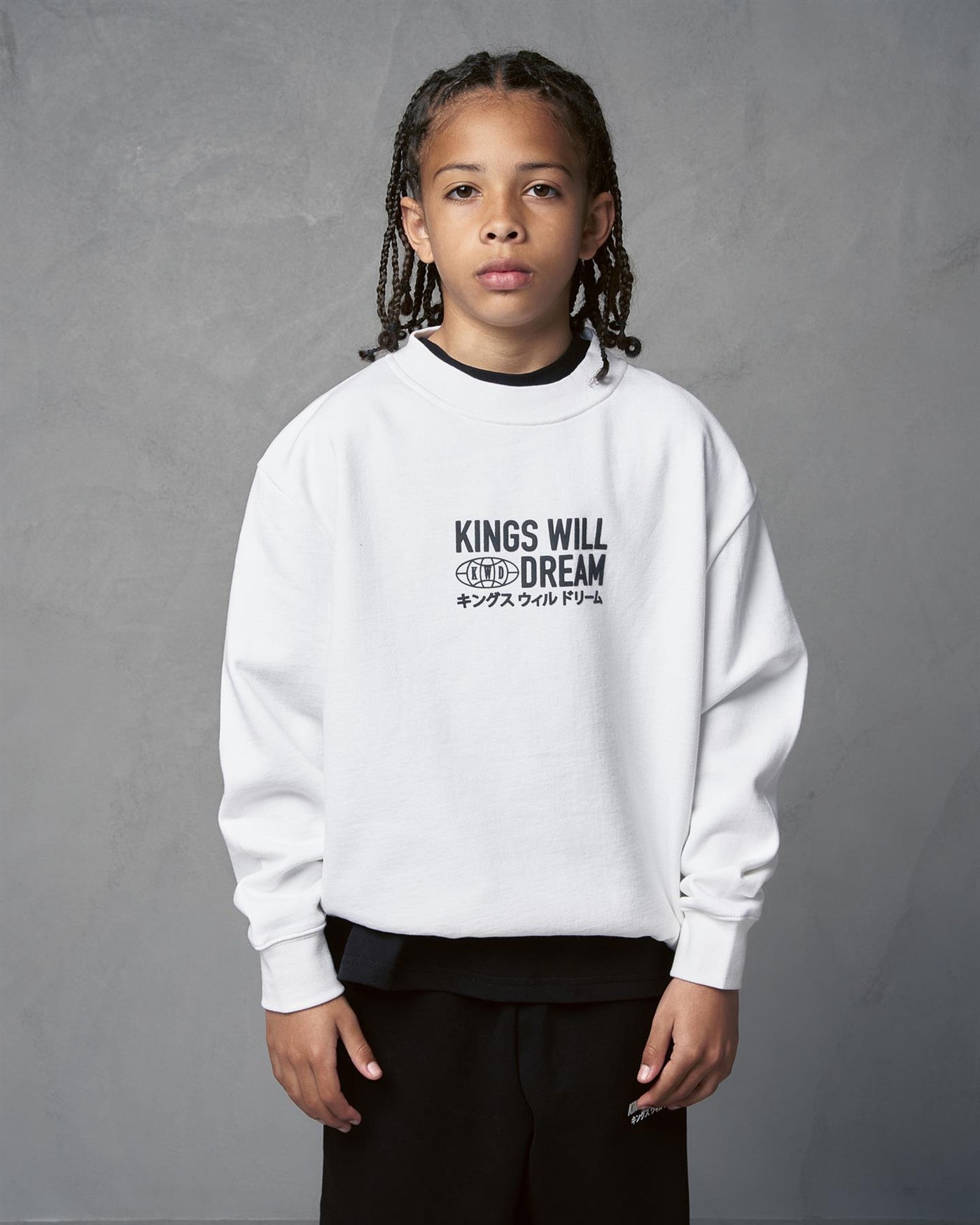 Kids Boys Studio Title Crew Sweat Optic White