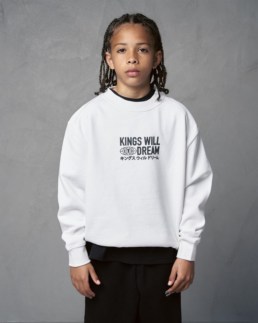 Kids Boys Studio Title Crew Sweat Optic White