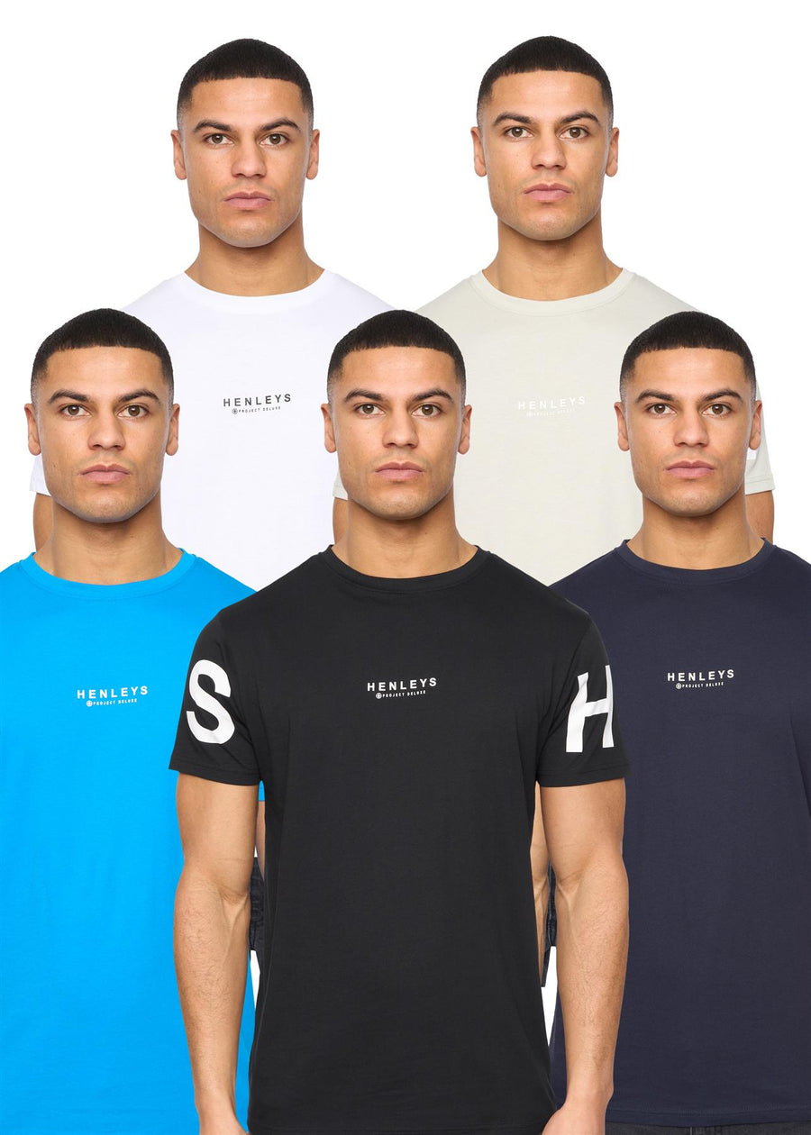 Mens Hensleeve T-Shirt 5pk Assorted