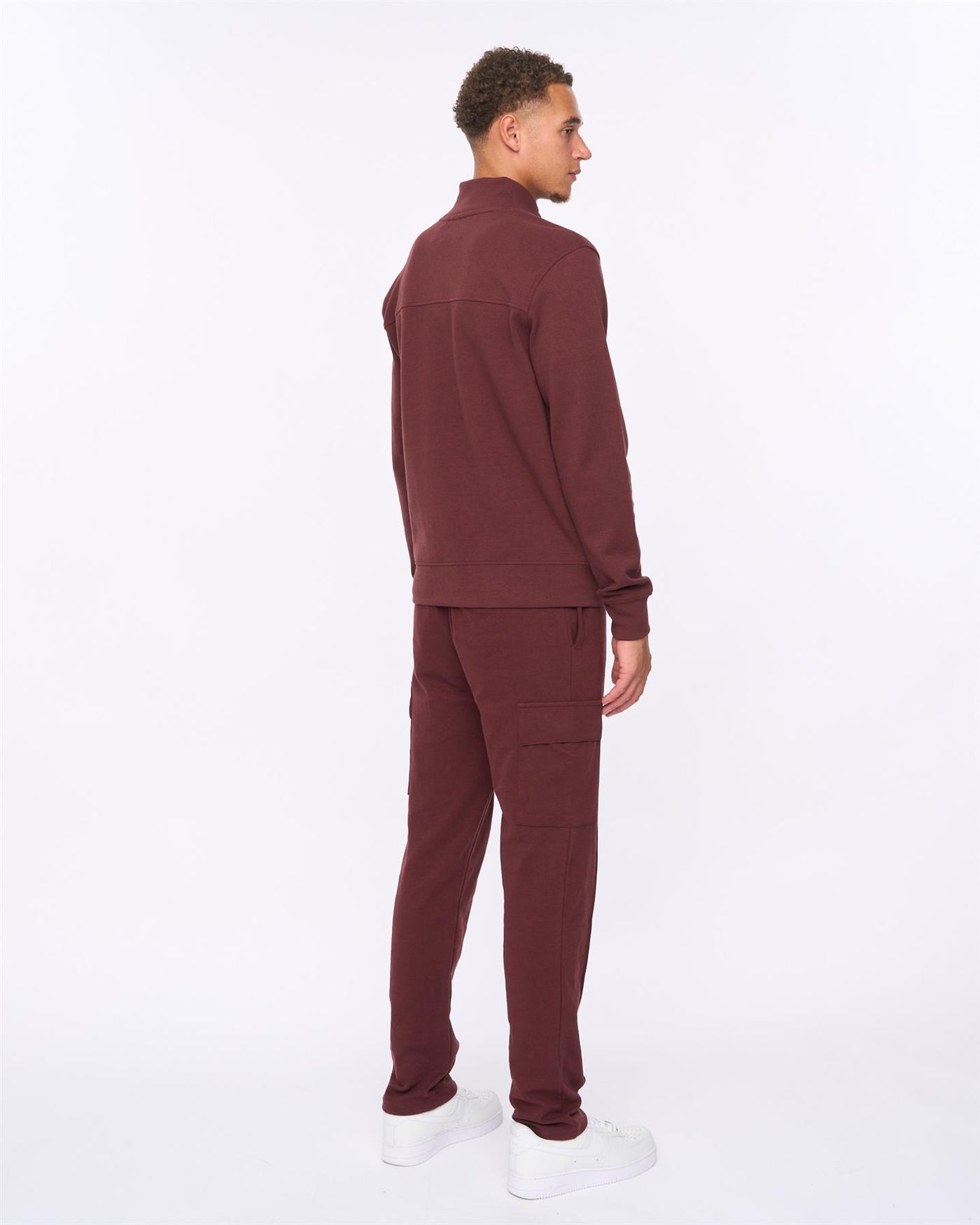 Mens Slellmoore 1/4 Zip Hoodie Wine