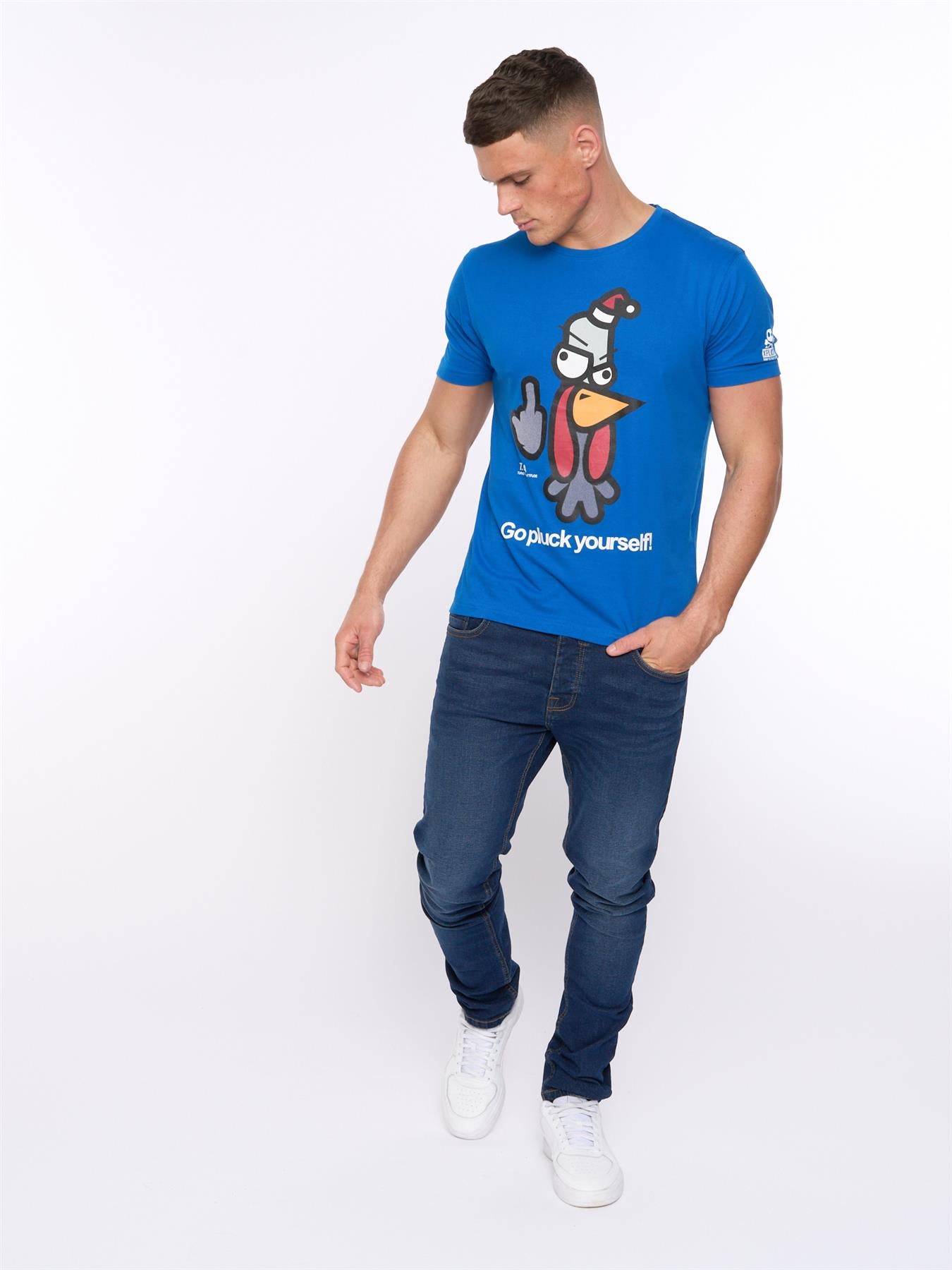 Men's Bad Turkey Xmas T-Shirt Deep Azure